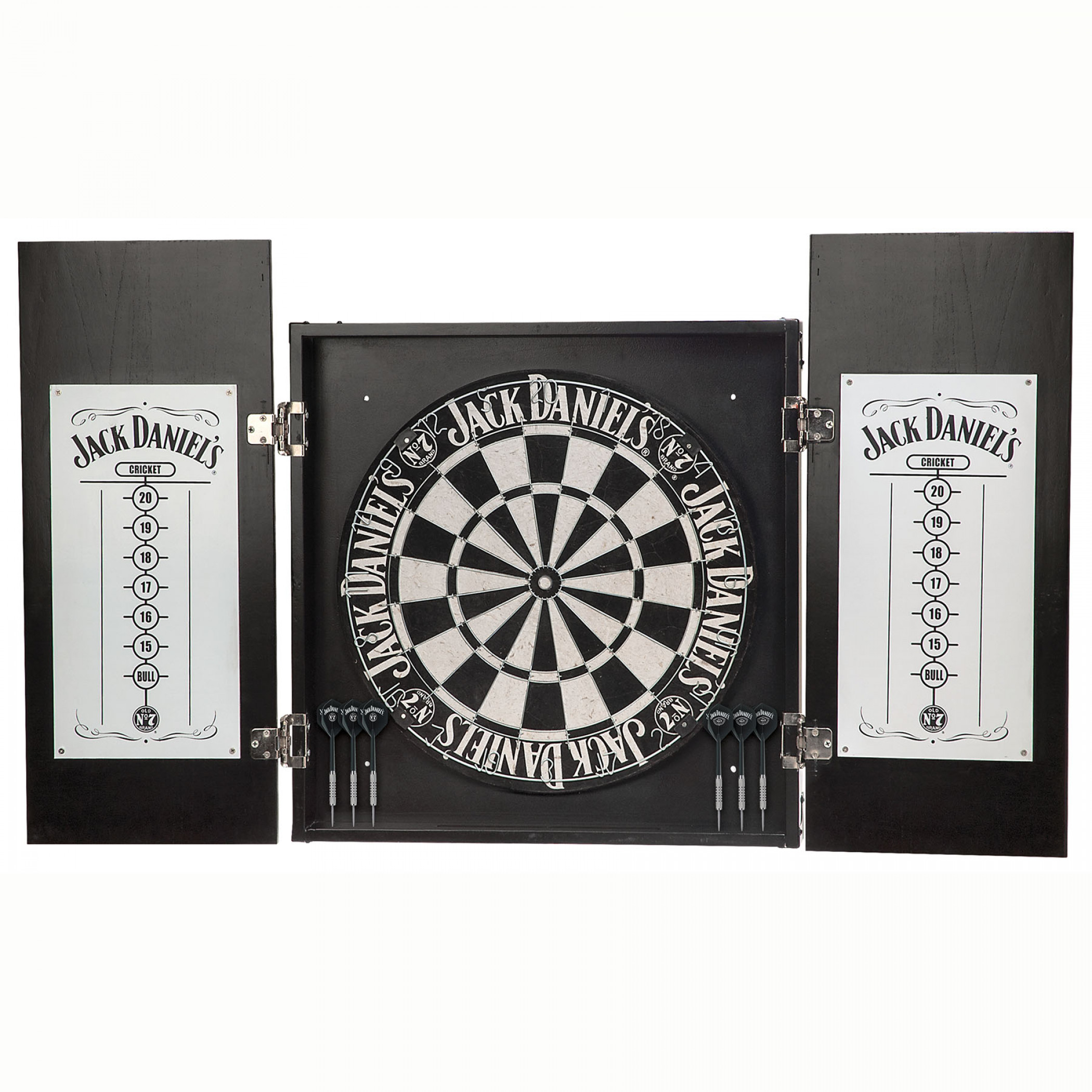Jack Daniels Old No.7 Brand Dartboard Cabinet Set