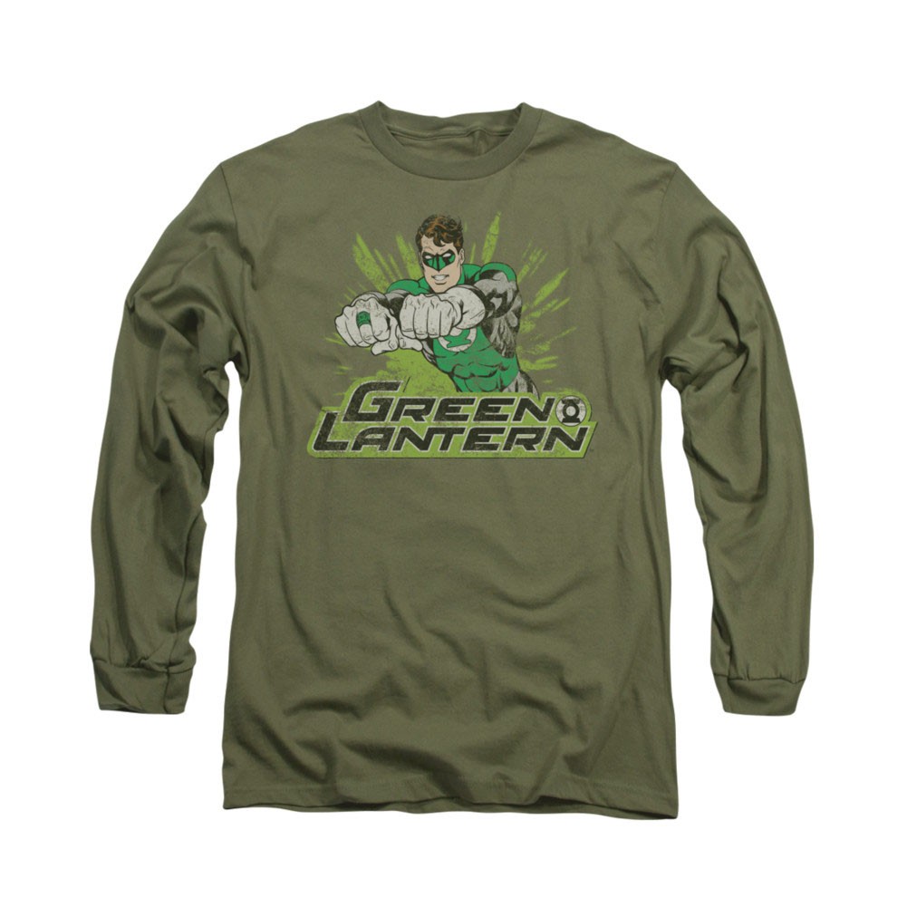 Green Lantern Distress Rough Long Sleeve T-Shirt