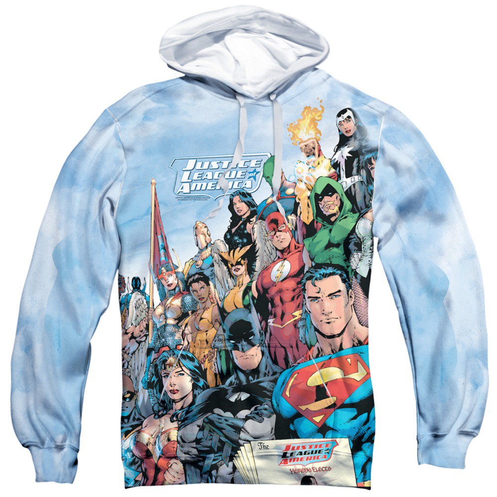 Justice League All Over Front and Back Print Hoodie