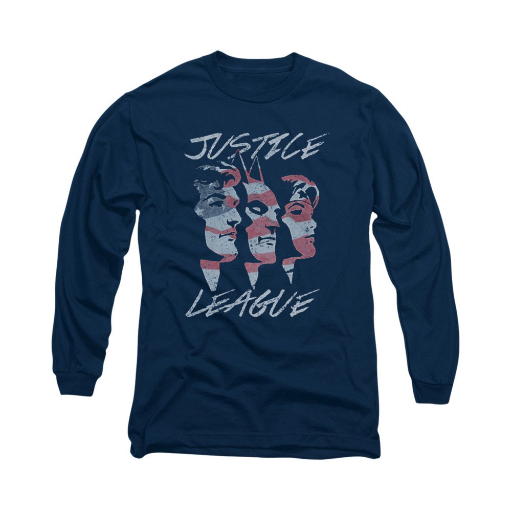 Justice League For America Blue Long Sleeve T-Shirt