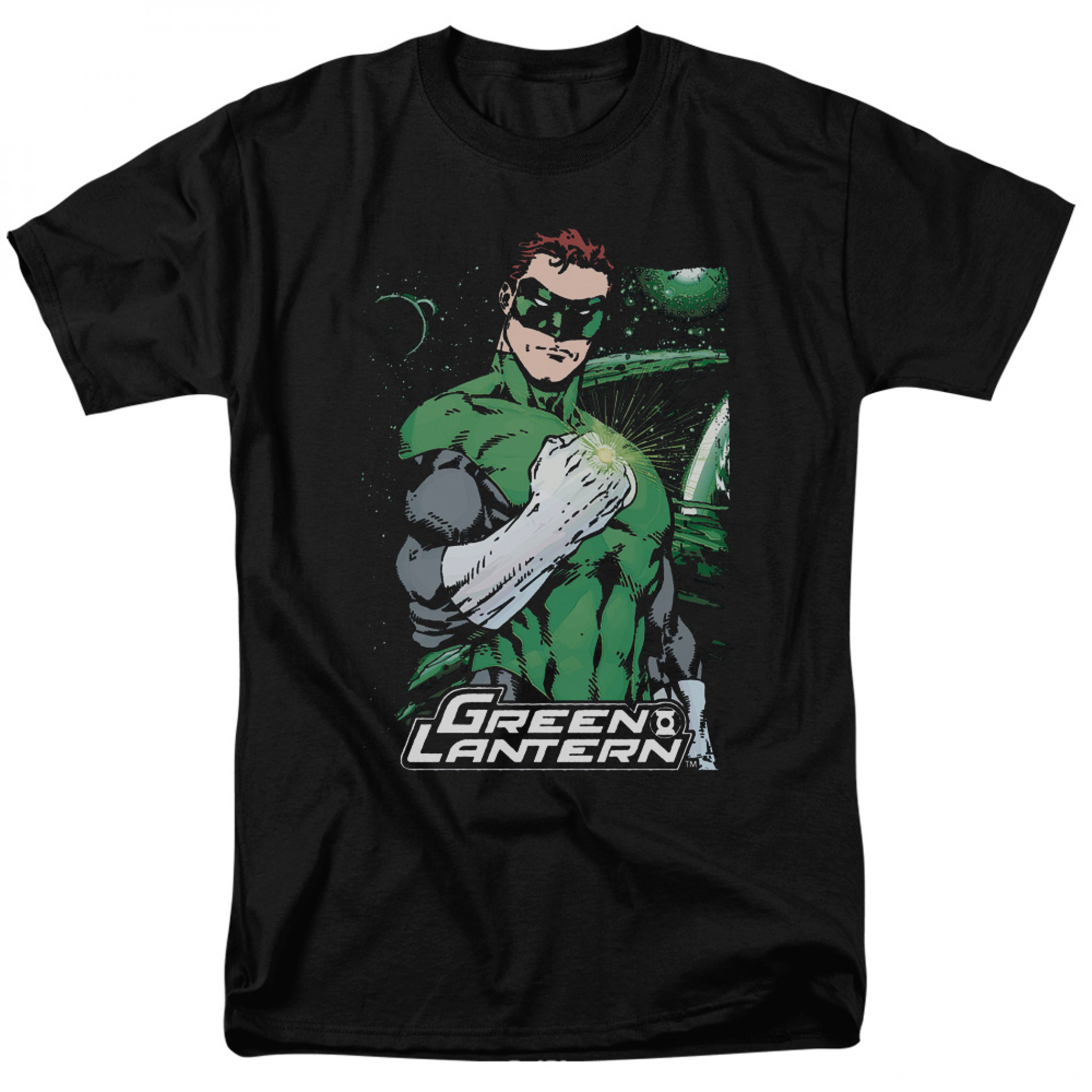 Green Lantern Fist Flare Men's Black T-Shirt