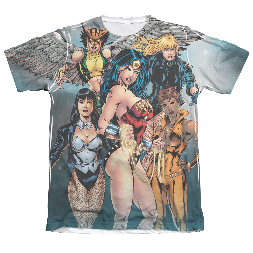 Justice League Girls Night Out Sublimation White T-Shirt