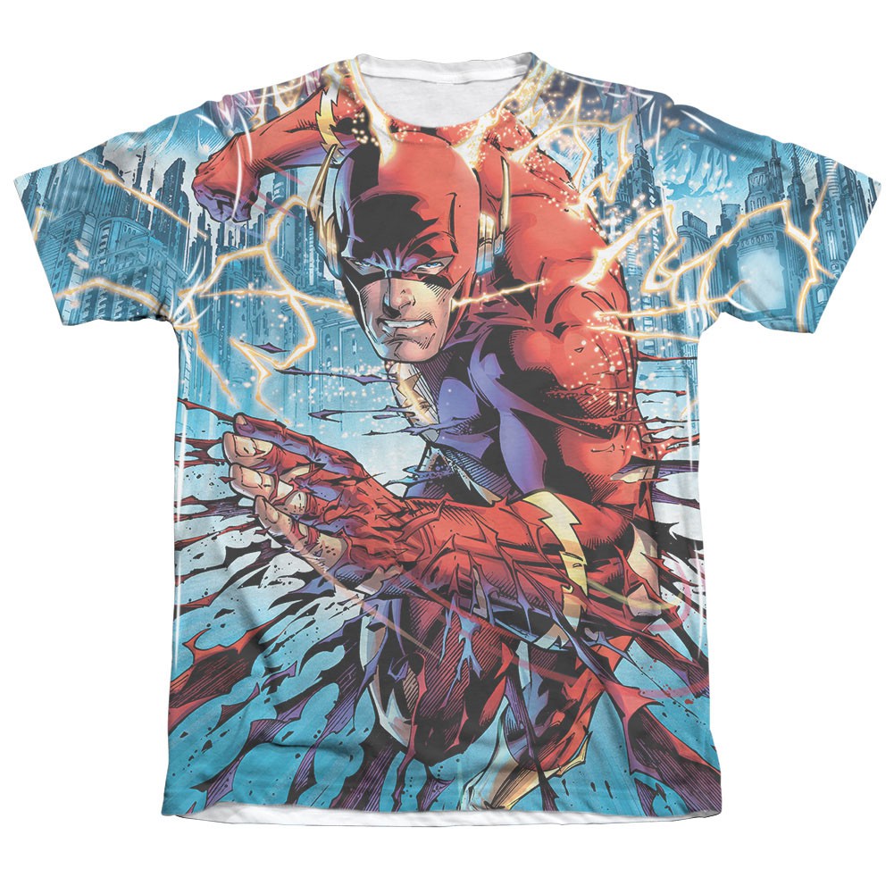 The Flash Ripping And Tearing Sublimation White T-Shirt