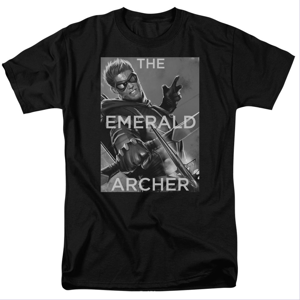 Green Arrow Emerald Archer Black T-Shirt