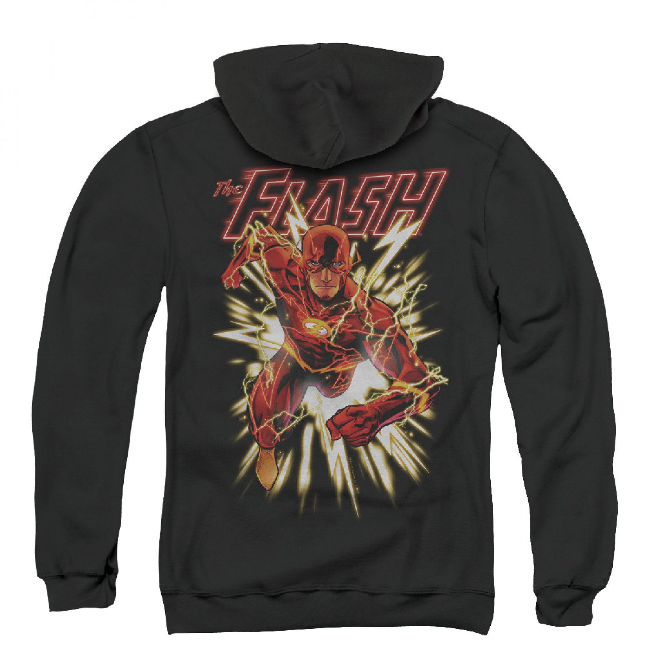 The Flash Glow Men's Black Zip-Up Hoodie