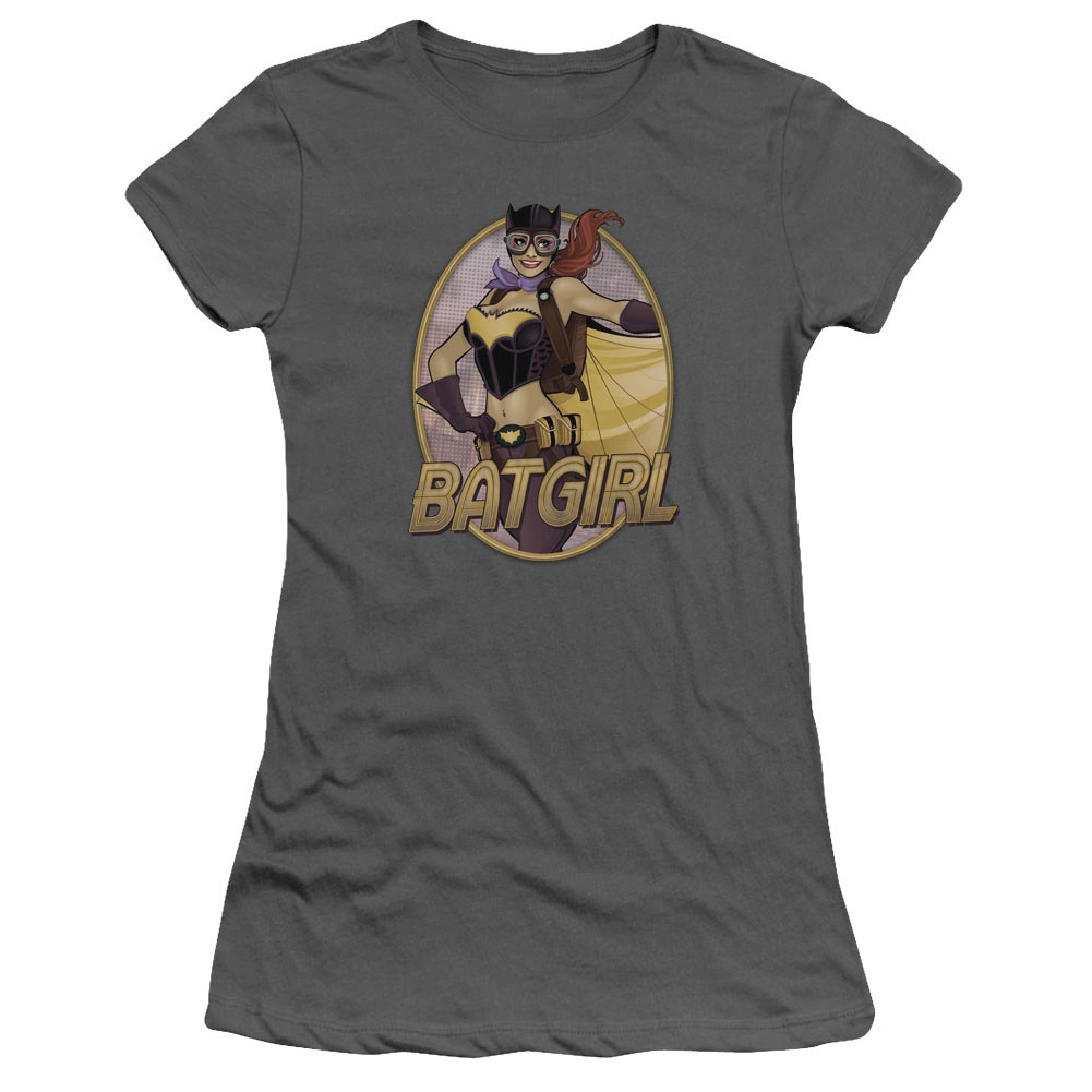 Batman Batgirl Bombshell Gray Juniors T-Shirt