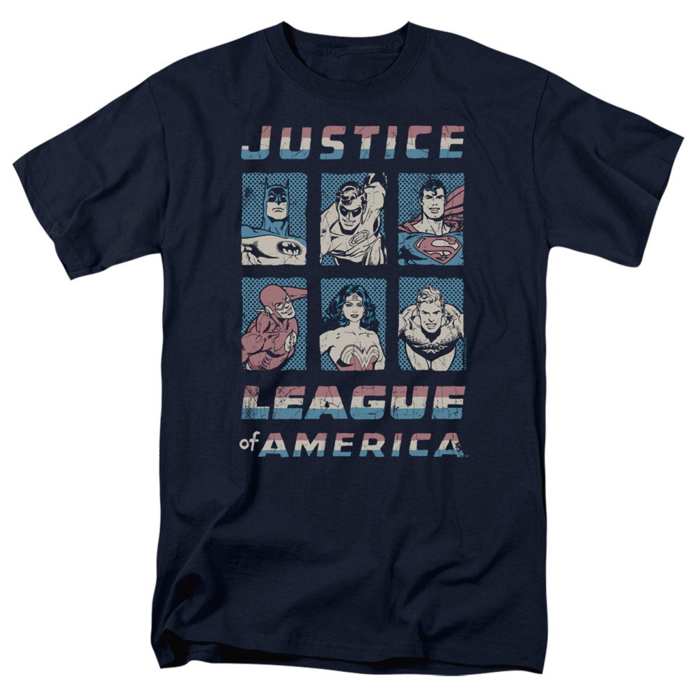 Justice League Hero Boxes Men's Black T-Shirt