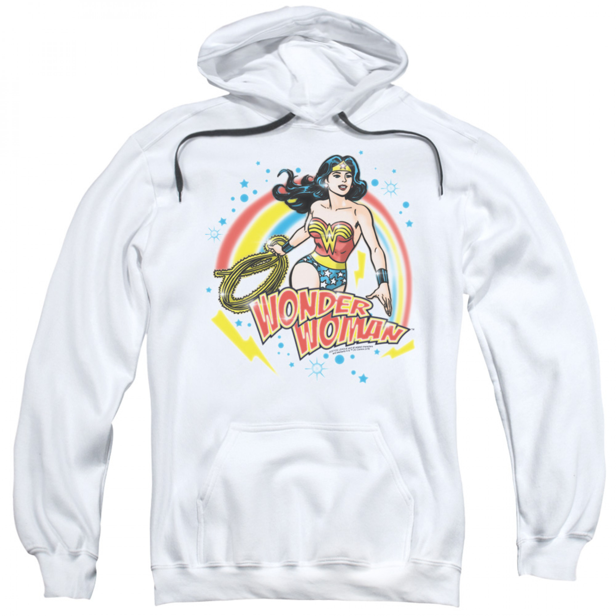 Wonder Woman Retro Airbrush Women's White Hoodie