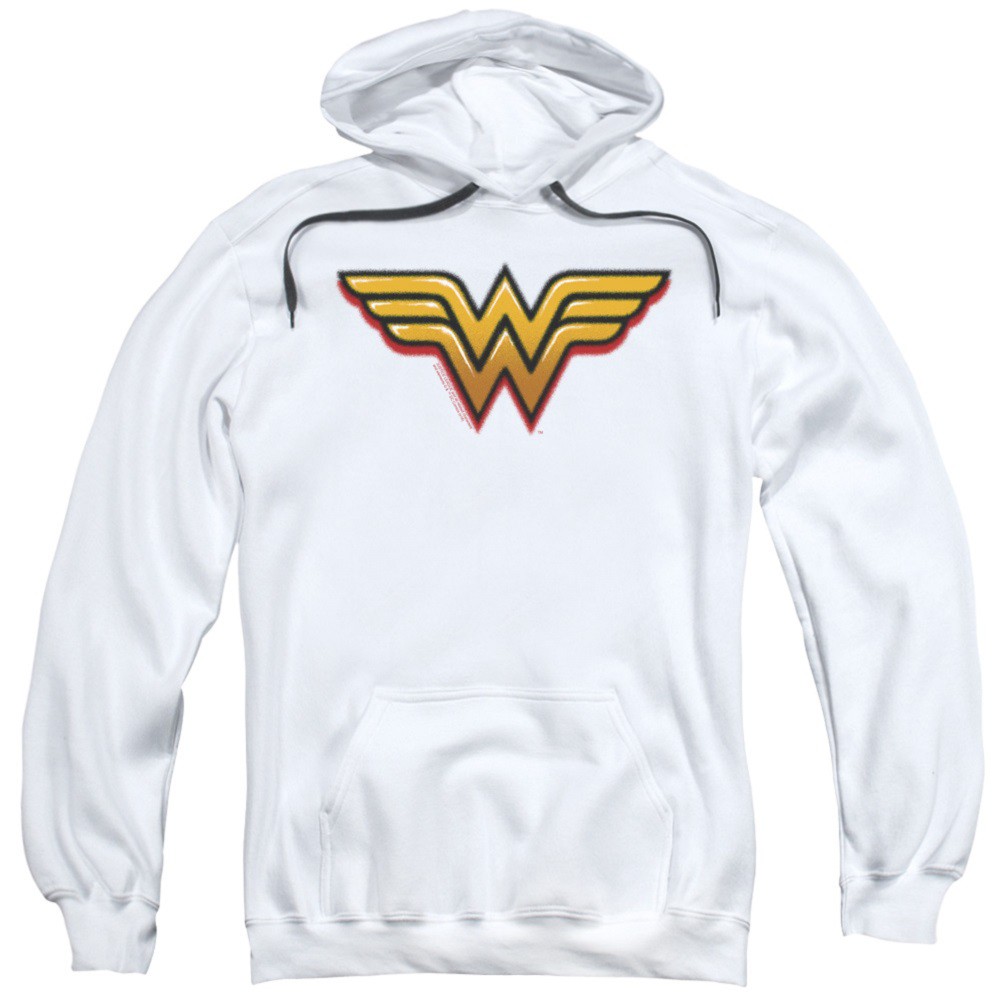 Wonder Woman Airbrushed Logo White Hoodie