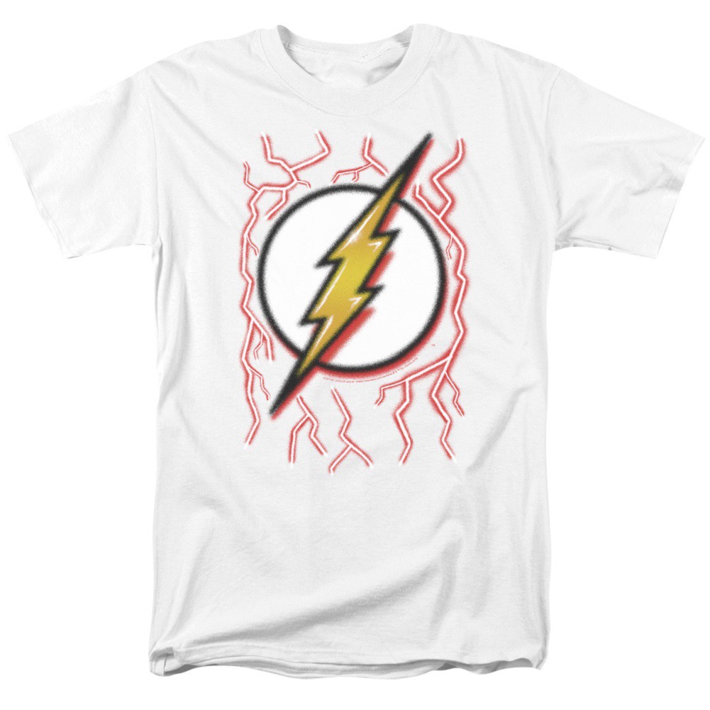 The Flash Airbrushed Logo Men's White T-Shirt