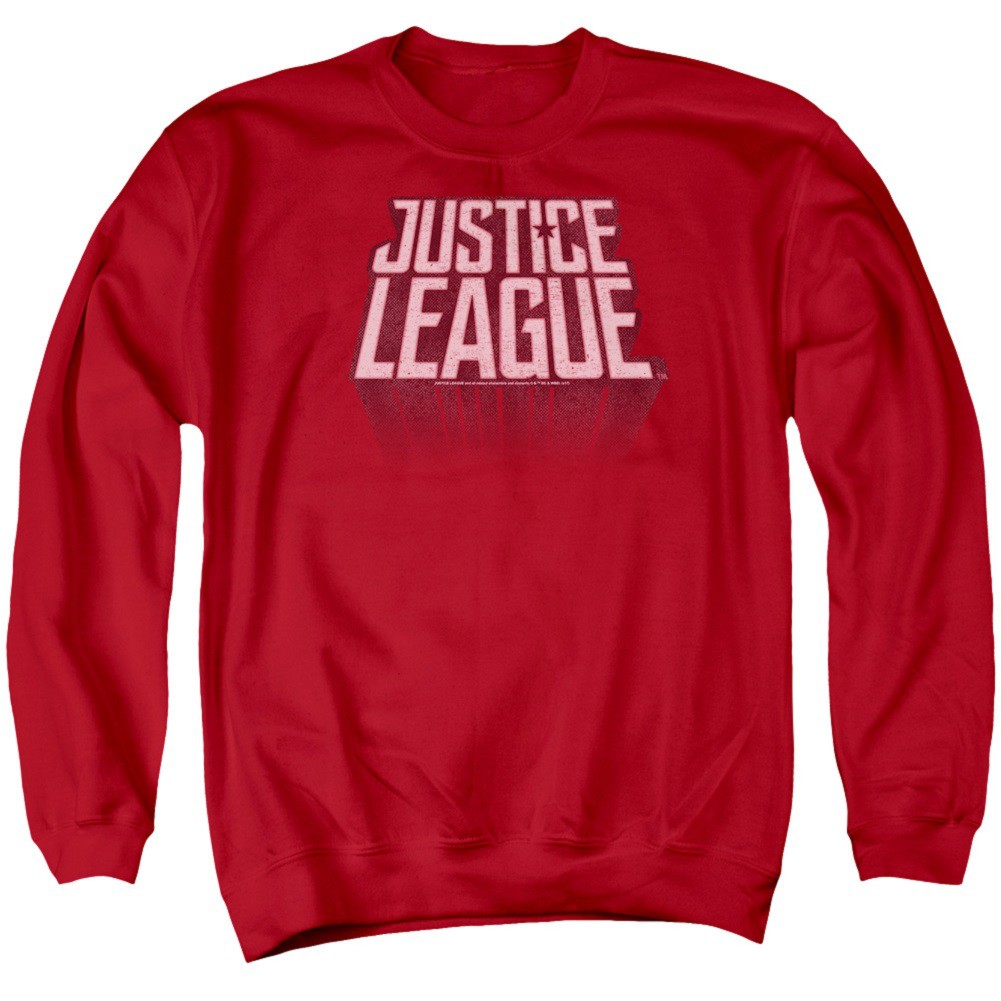 Justice League Logo Red Crewneck Sweatshirt