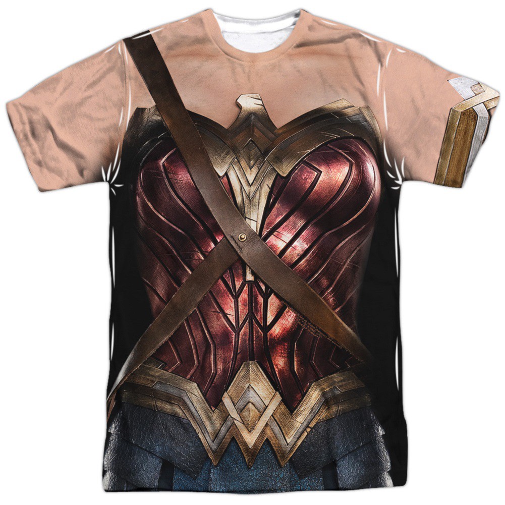 Wonder Woman Justice League Front and Back Print Costume Tee