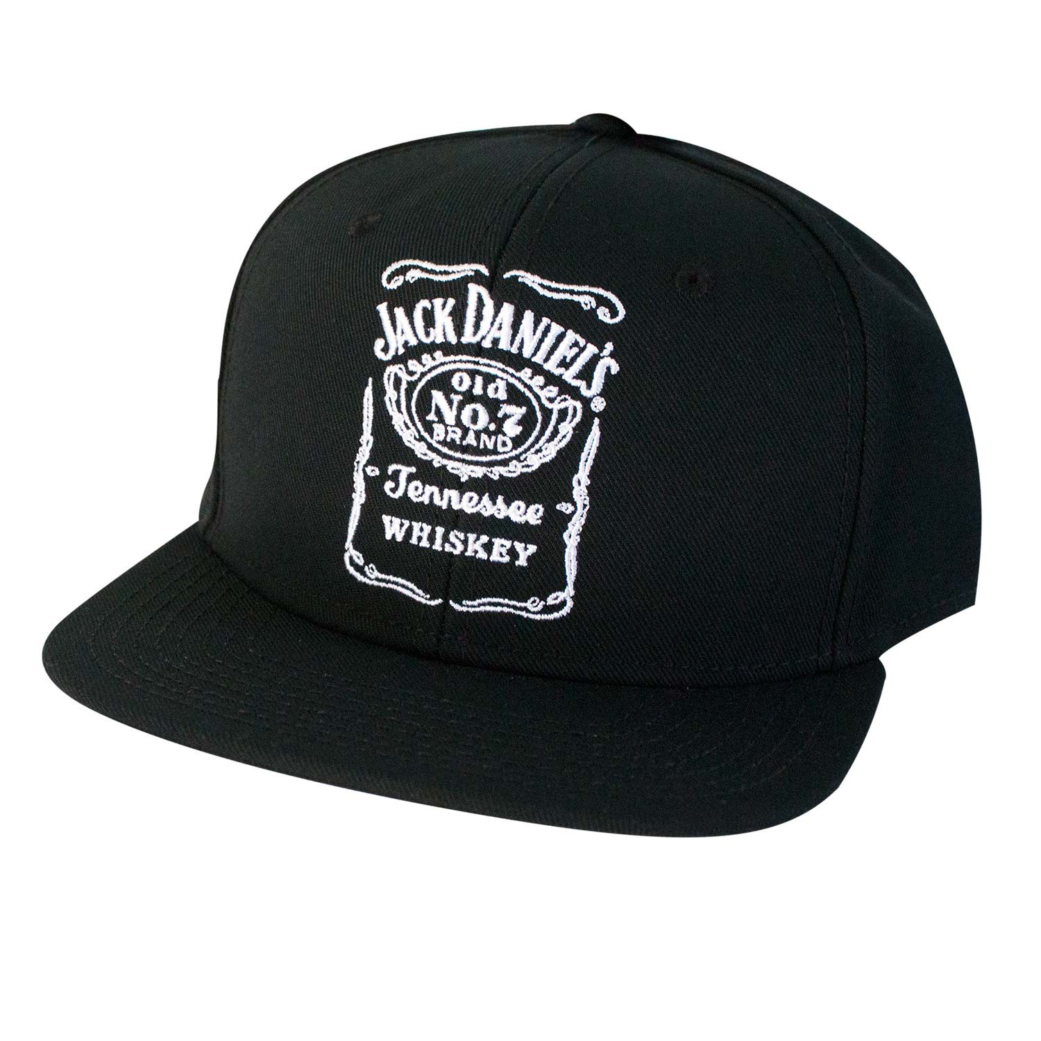 Jack Daniels Black Bottle Label Snapback Hat