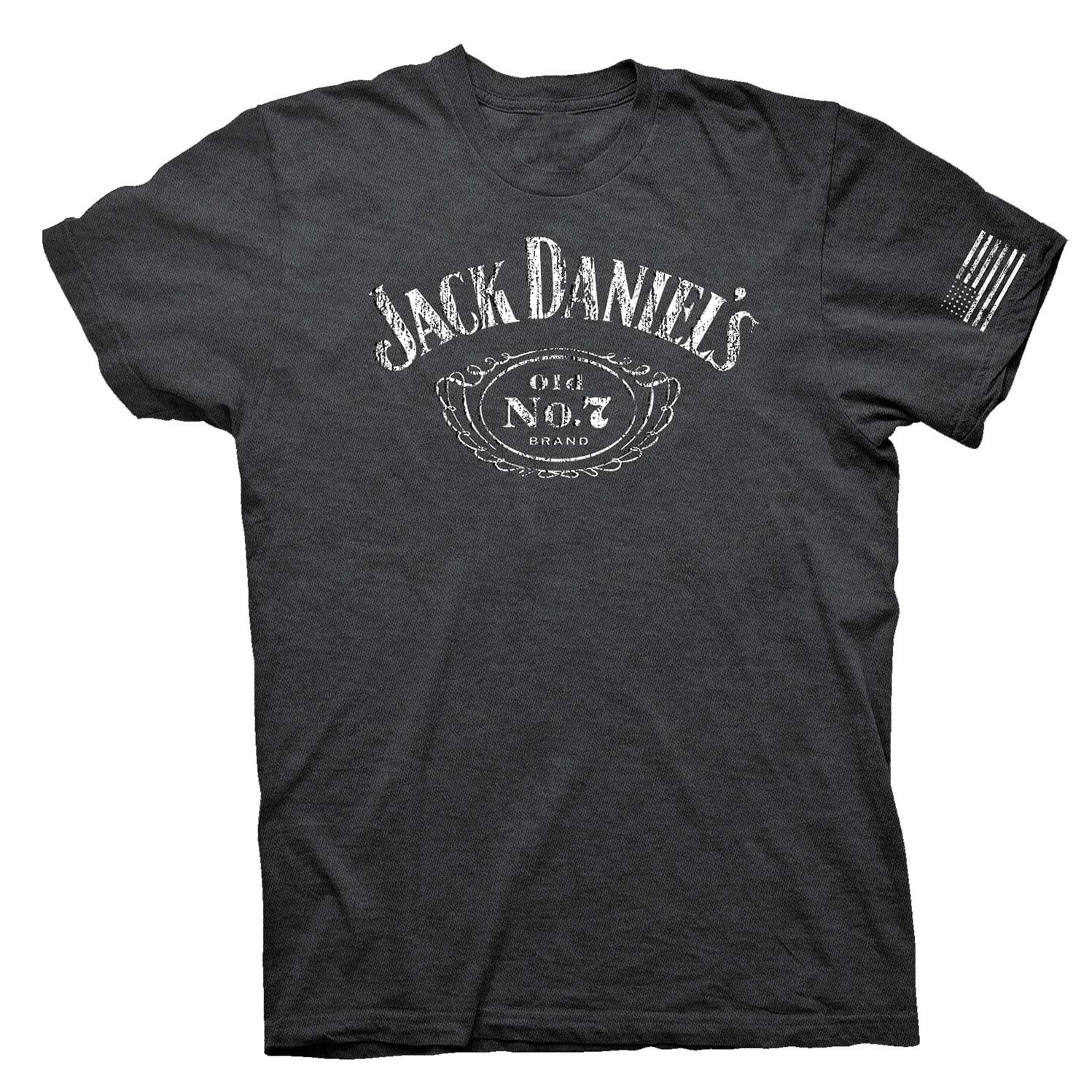 Jack Daniels Cartouche Heather Grey Tee Shirt