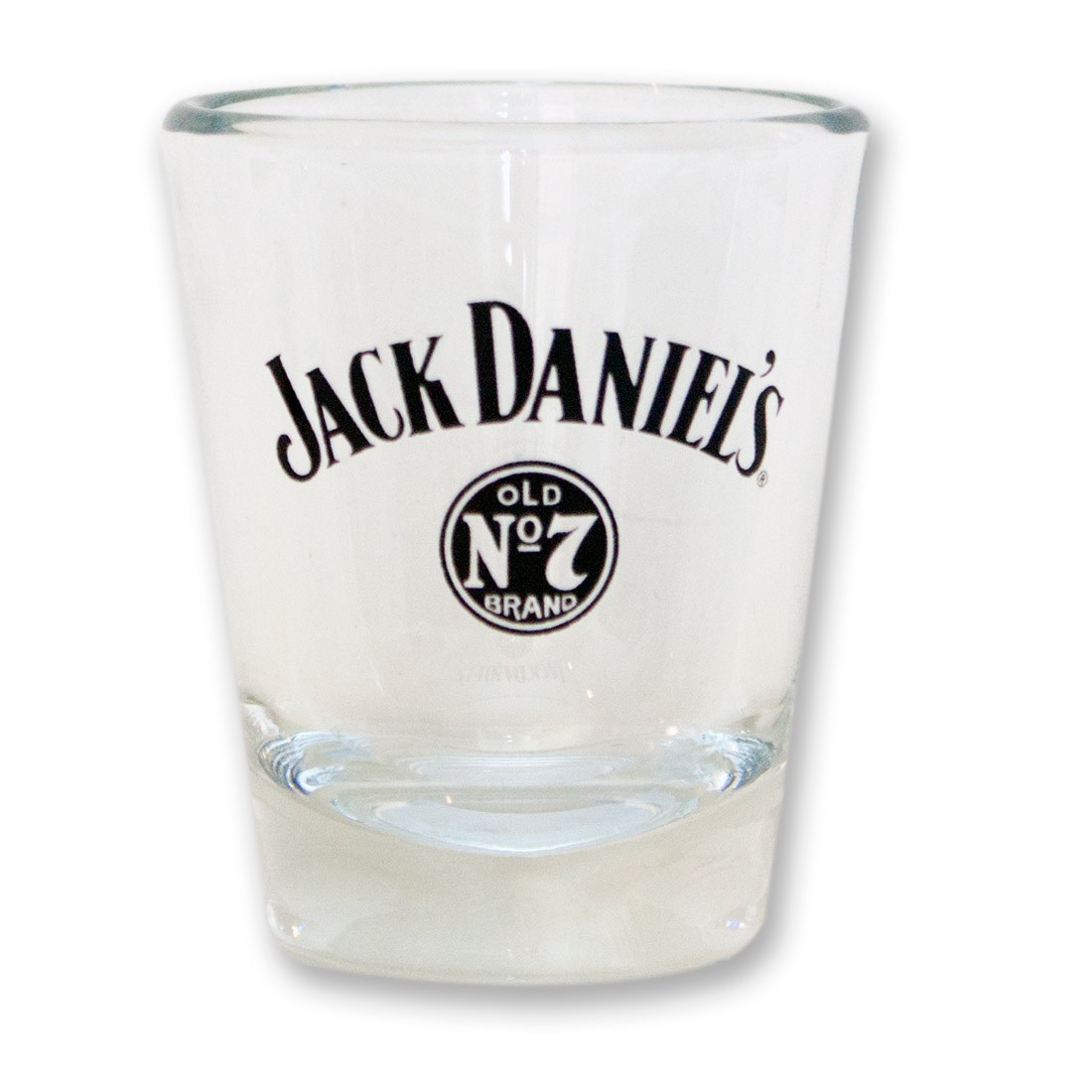 JACK DANIEL'S WHISKEY OLD NO 7 BRAND CIRCLE LOGO SQUARE BOTTOM SHOT GLASS NEW 