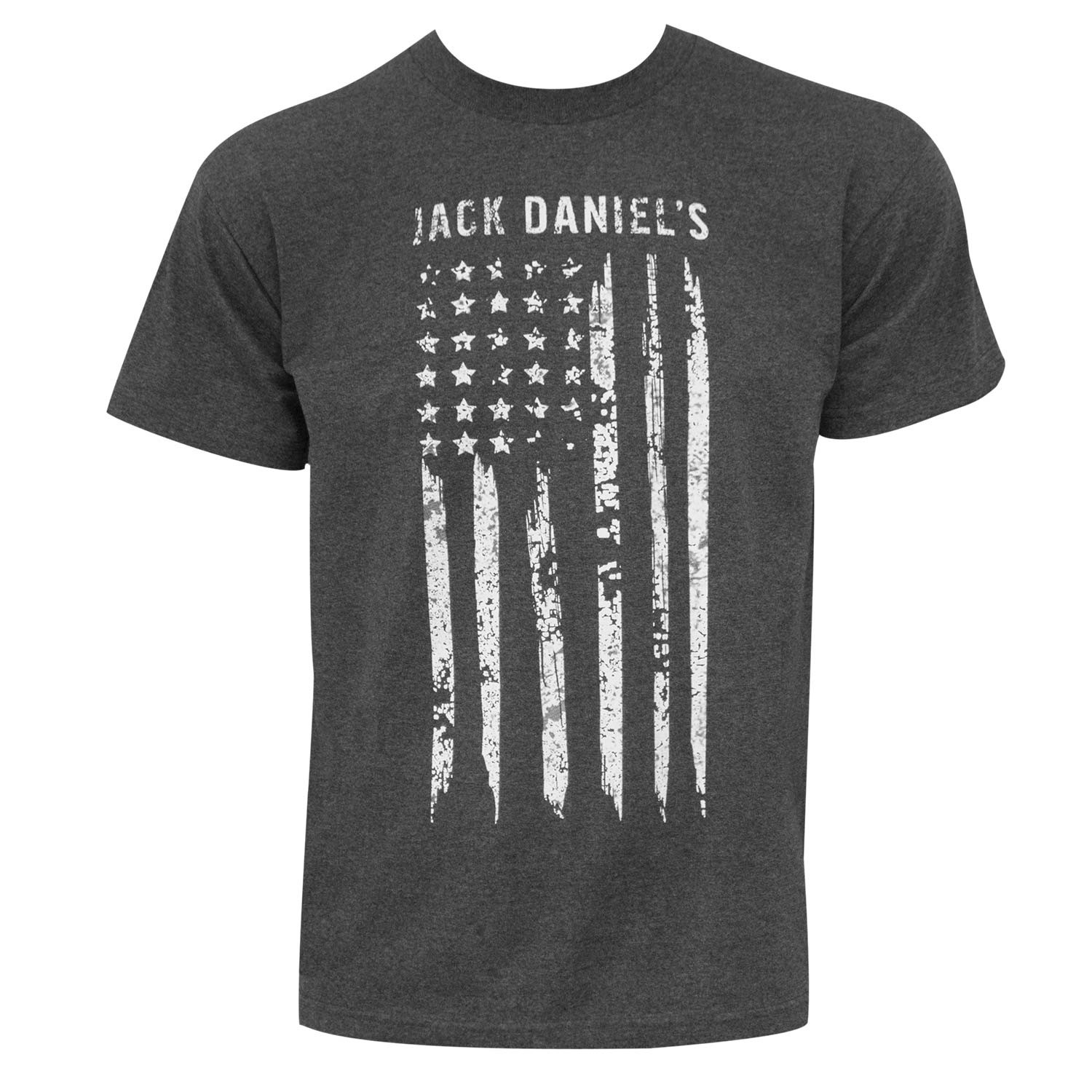 Jack Daniels Distressed Flag Grey Tee Shirt