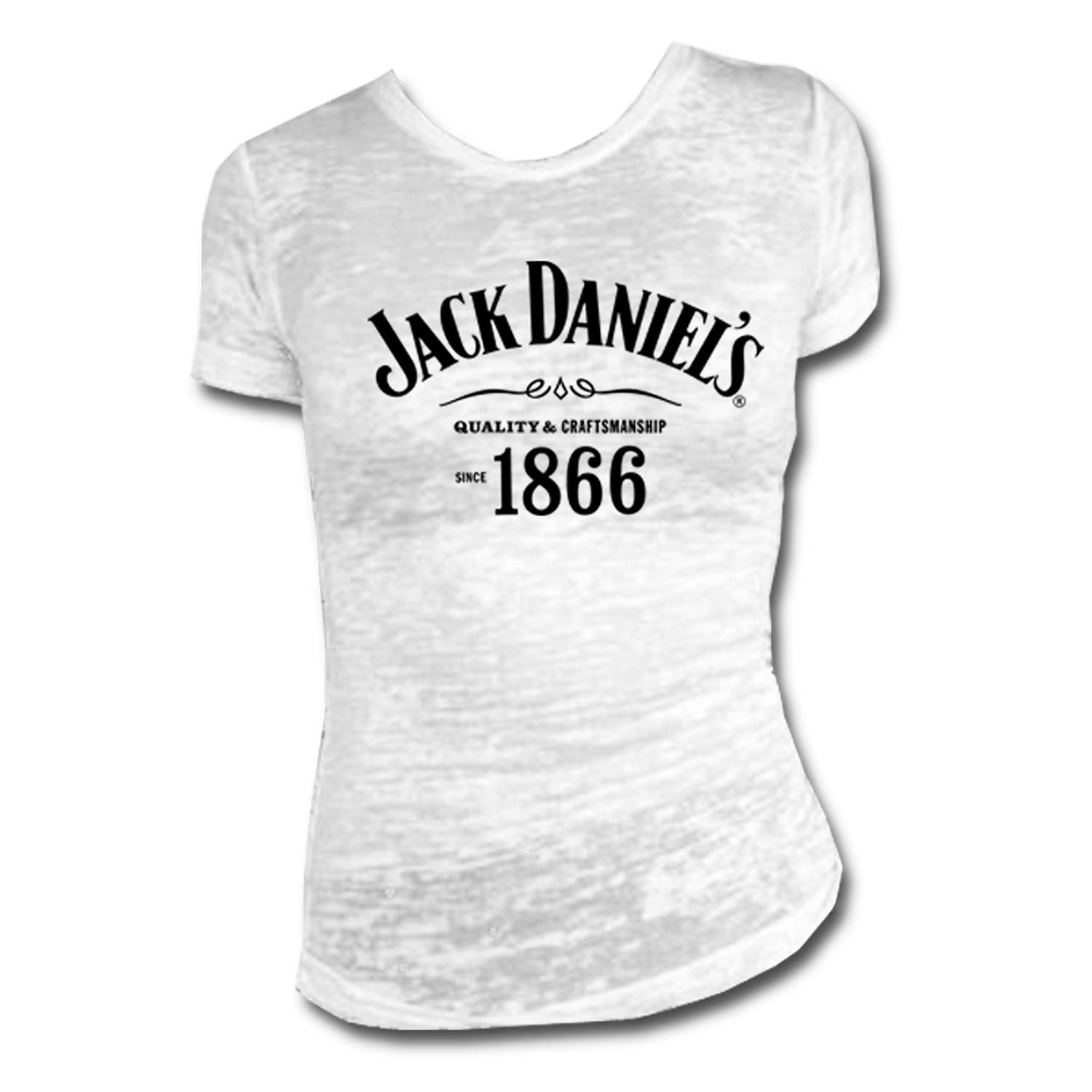 Jack Daniels 1866 Burnout Women's White Tee Shirt