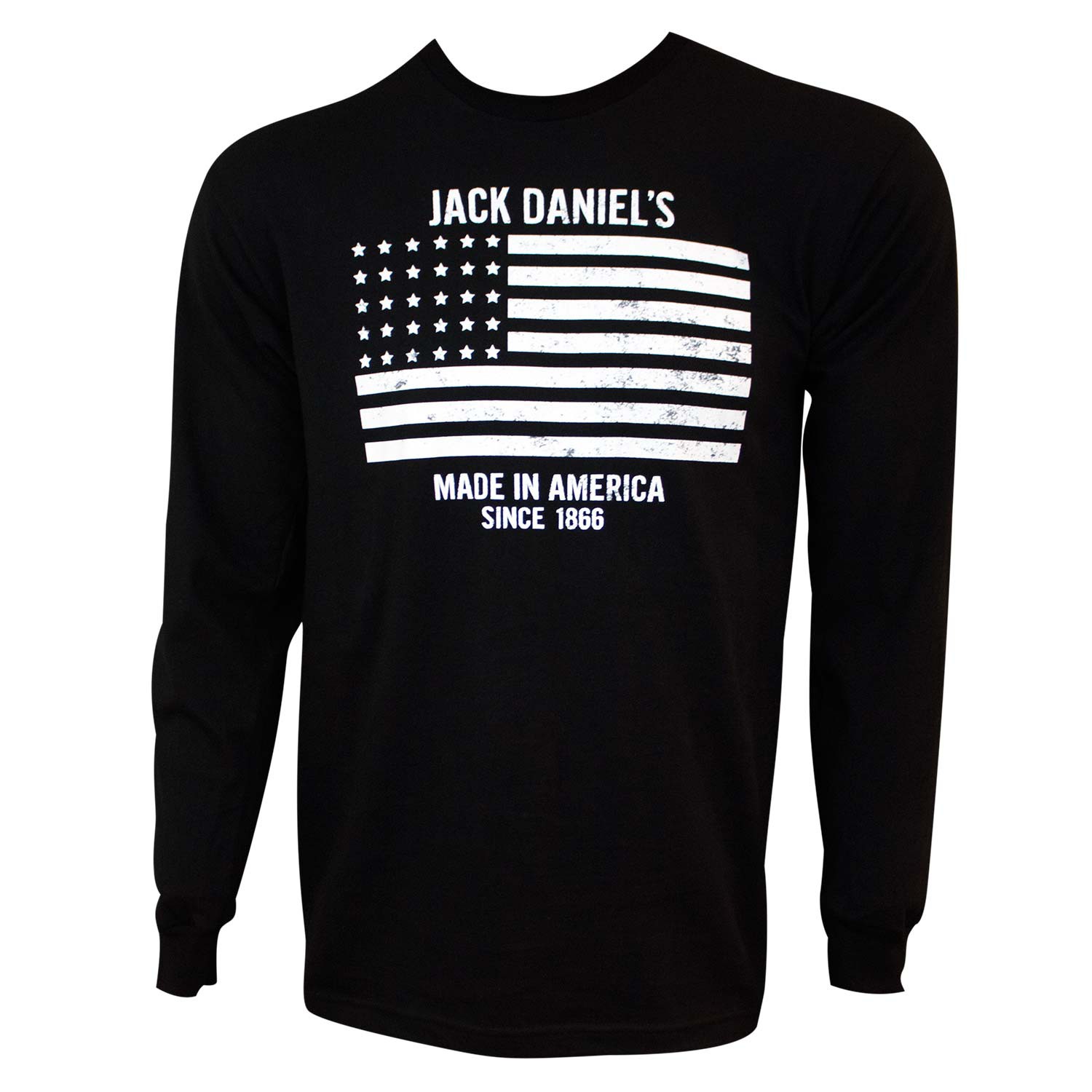 Jack Daniels Made In America Long Sleeve Black Tee Shirt