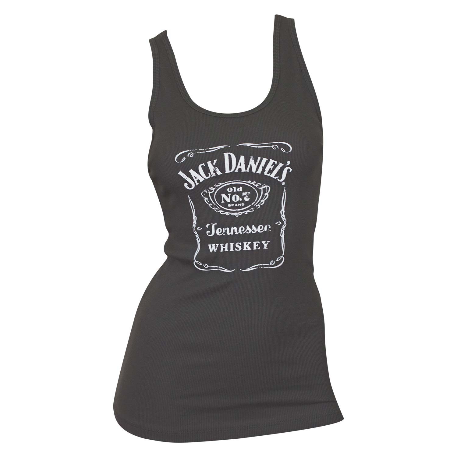 Jack Daniels Women's Grey Whiskey Label Tank Top
