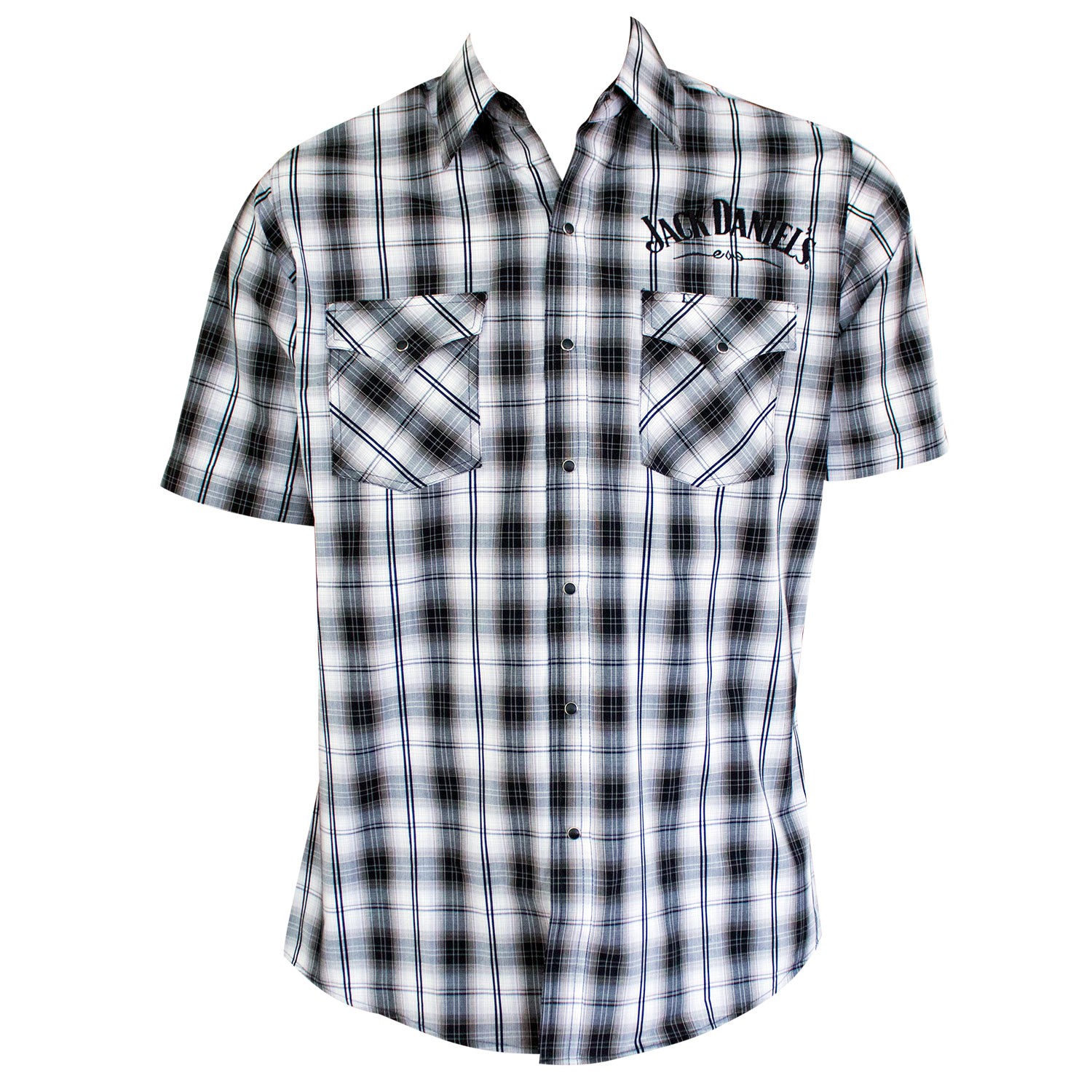 Jack Daniels Plaid Short Sleeve Button Down Shirt