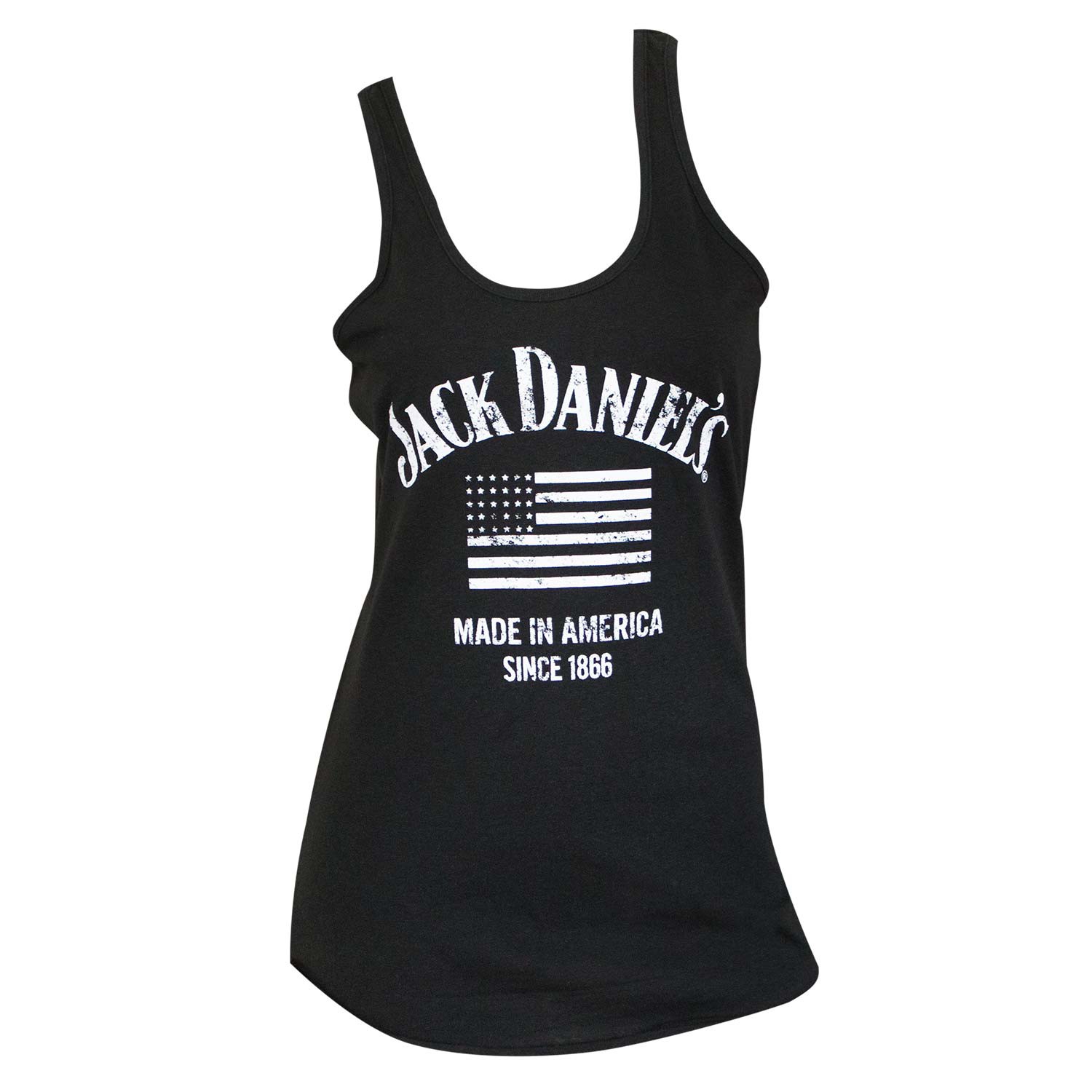 Jack Daniels Made In America Black Ladies Tank Top