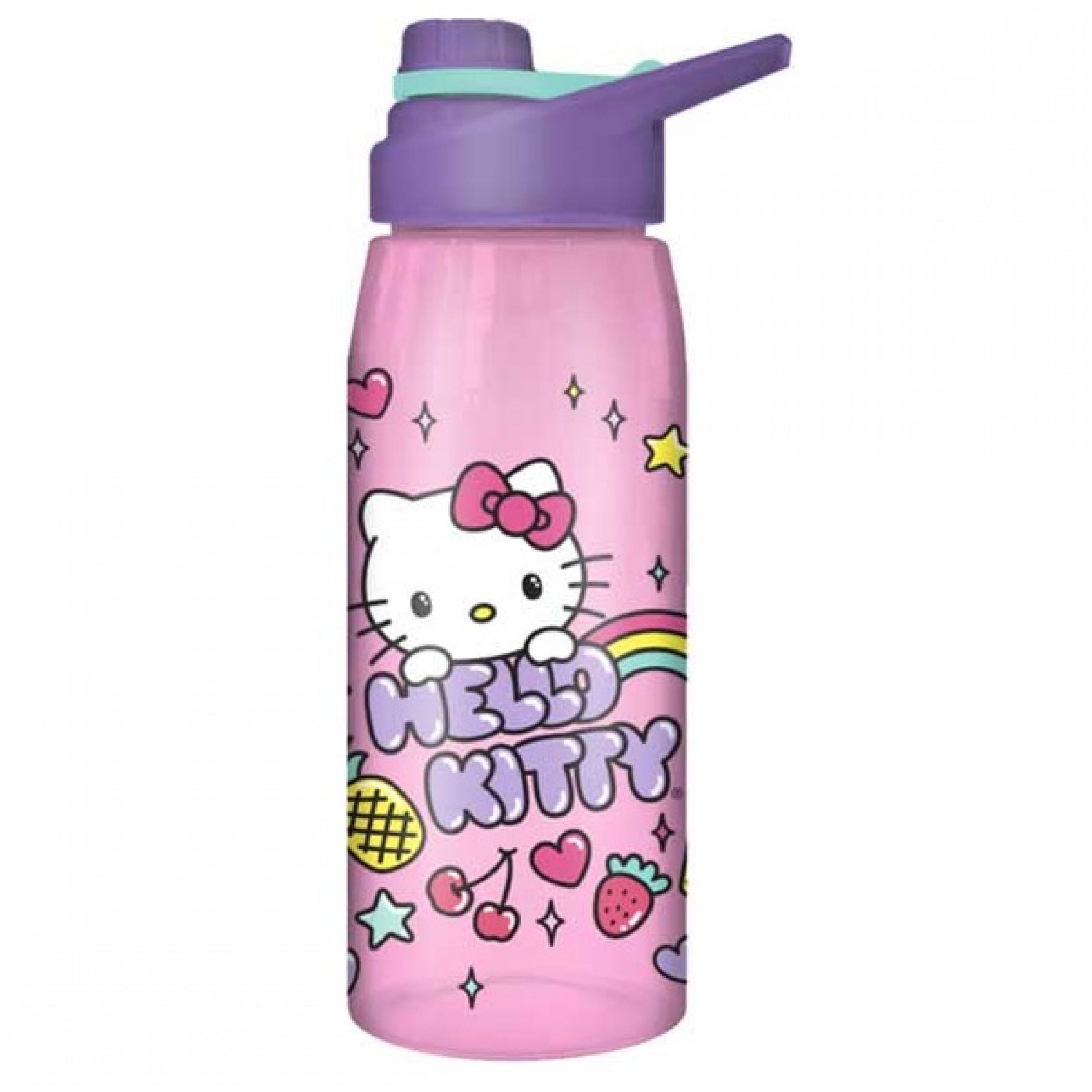 Hello Kitty Rainbow Treat and Stars Water Bottle w/ Lid