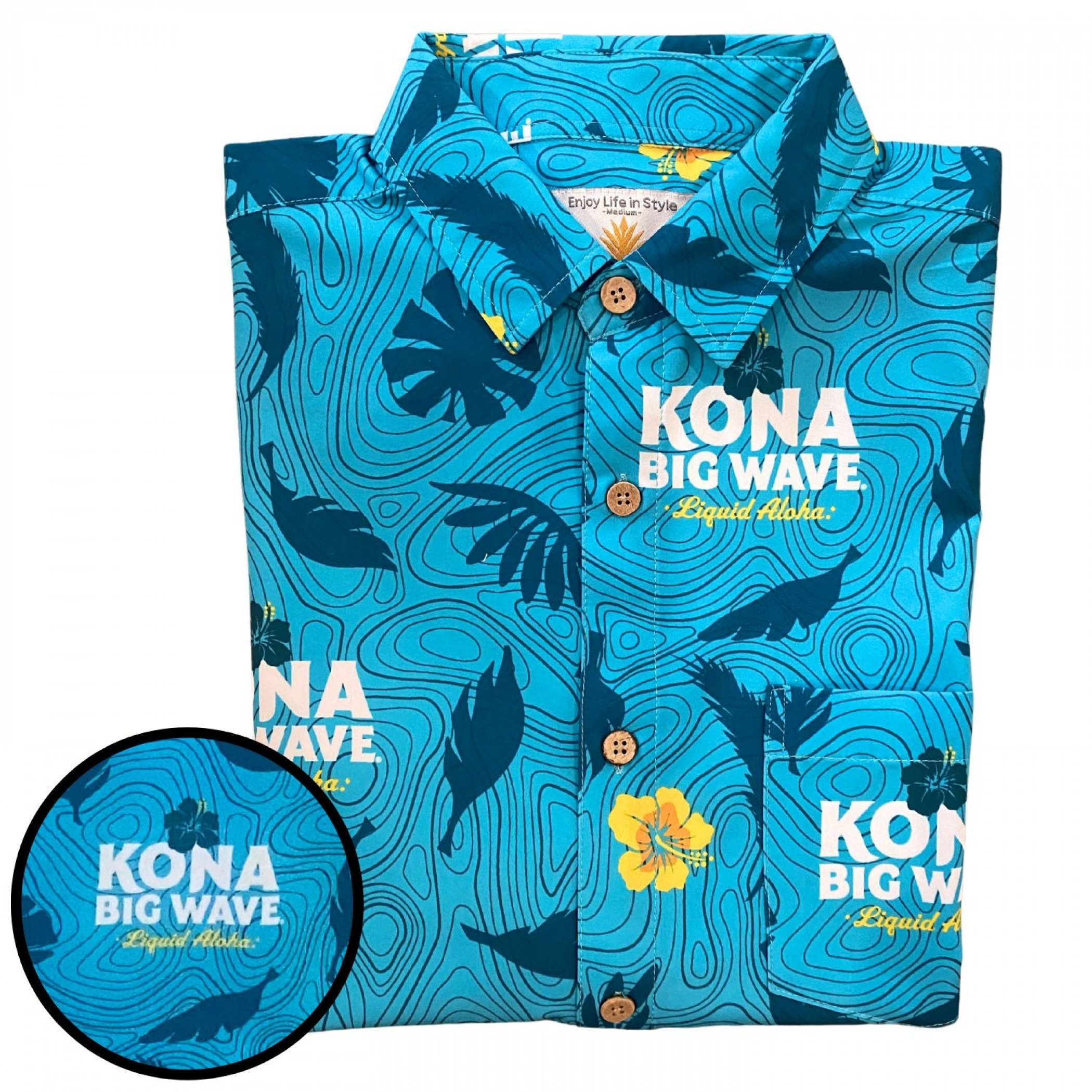 Kona Beer Big Wave Liquid Aloha Tropical Bros. Hawaiian Shirt