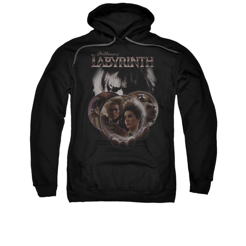 Labyrinth Globes Black Pullover Hoodie