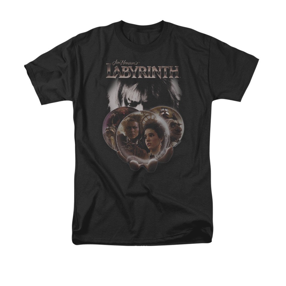Labyrinth Men's Black Globes Tee Shirt