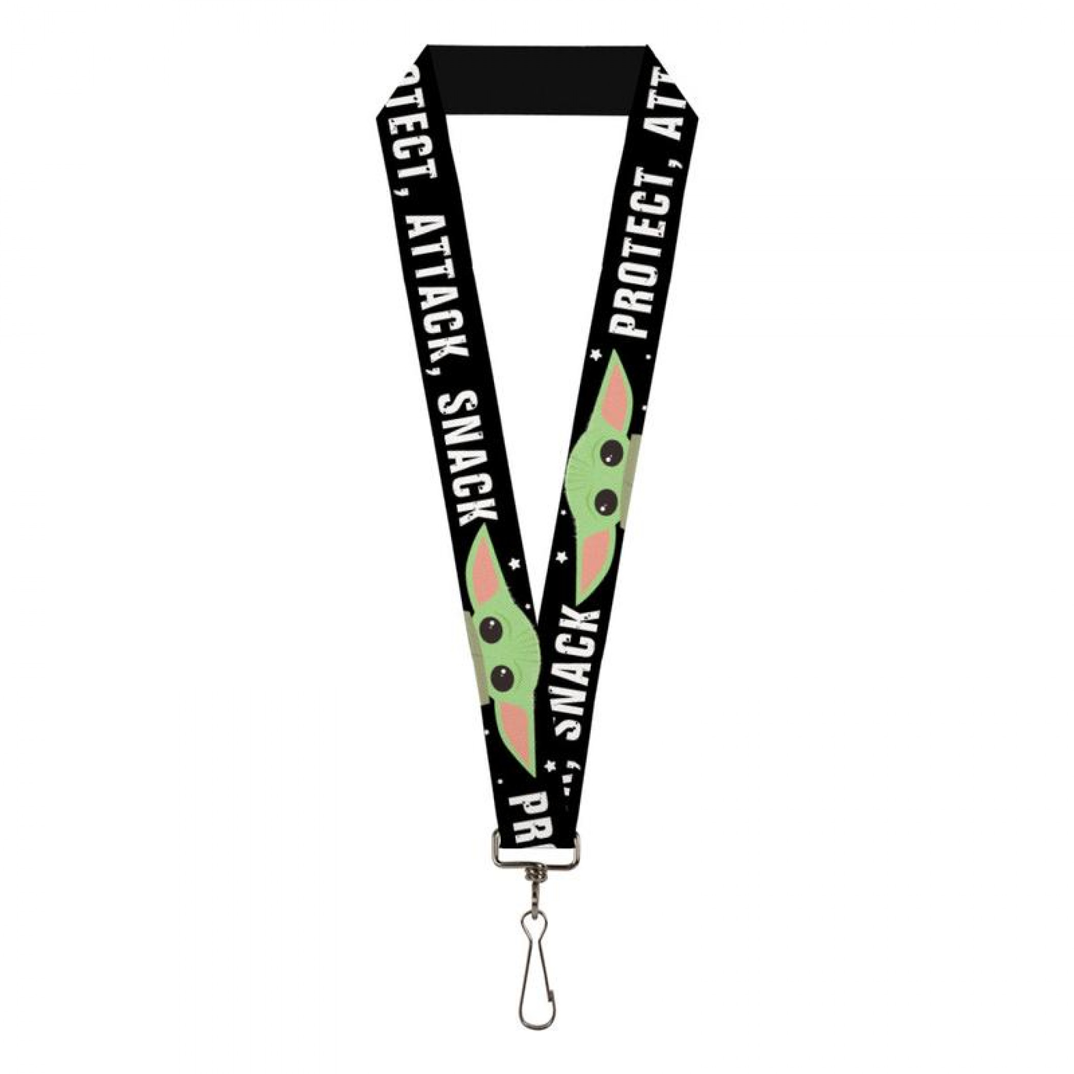 Star Wars The Mandalorian The Child Protect, Attack, Snack Lanyard