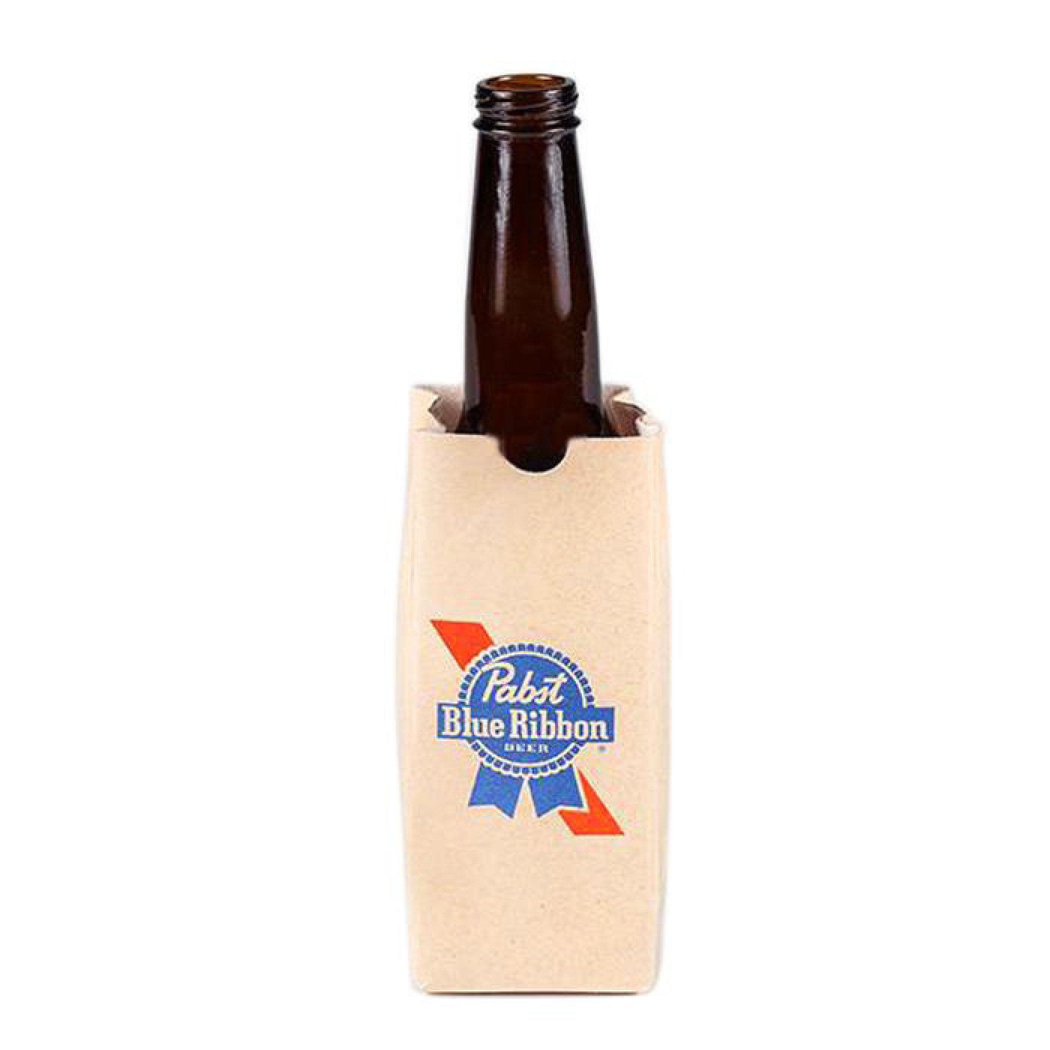 Pabst Blue Ribbon Beer Brown Bag Bottle Holder