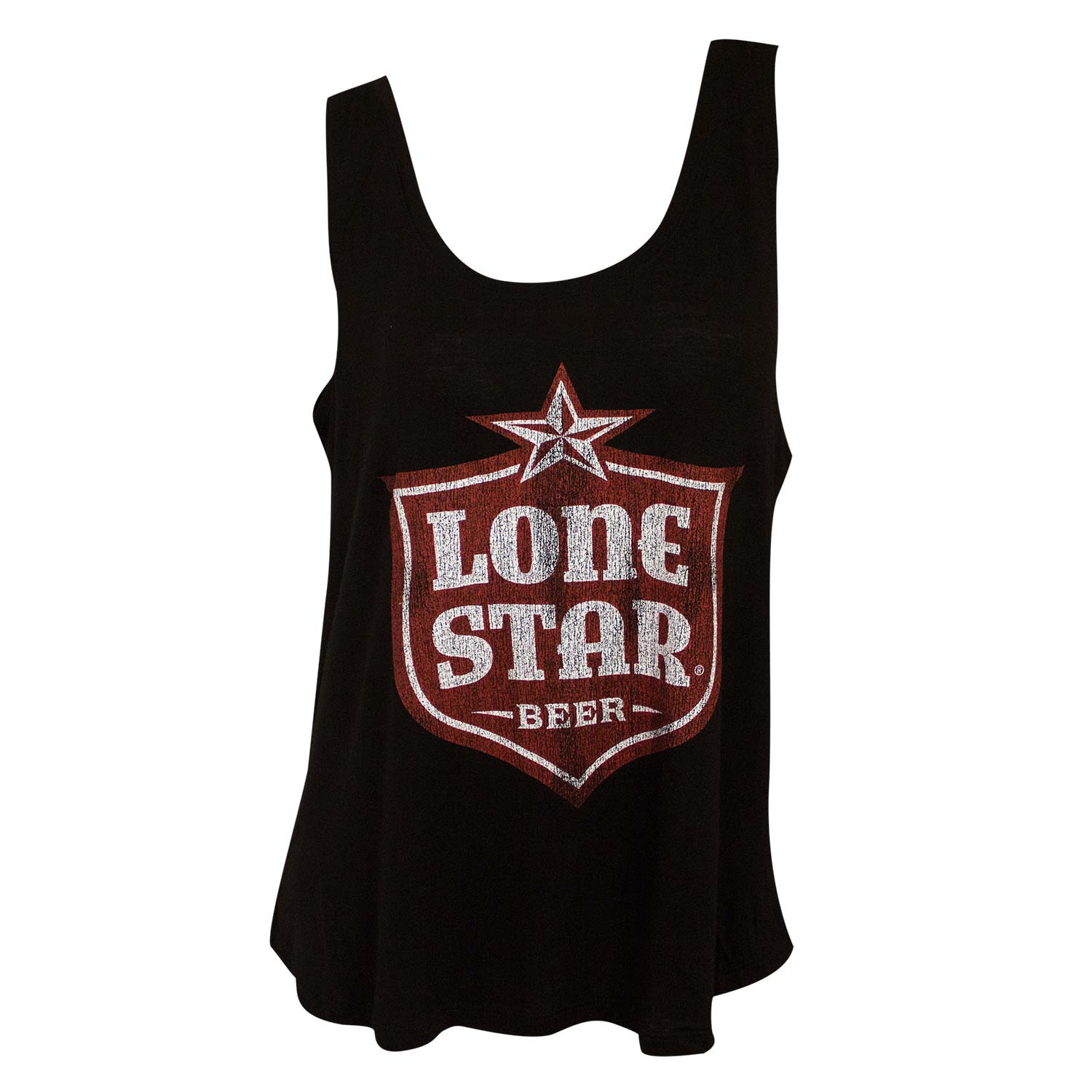 Lone Star Retro Brand Women's Black Shield Logo Tank Top