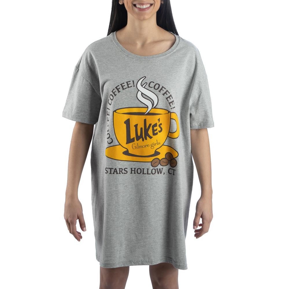 Gilmore Girls Grey Ladies Luke's Coffee Night Shirt