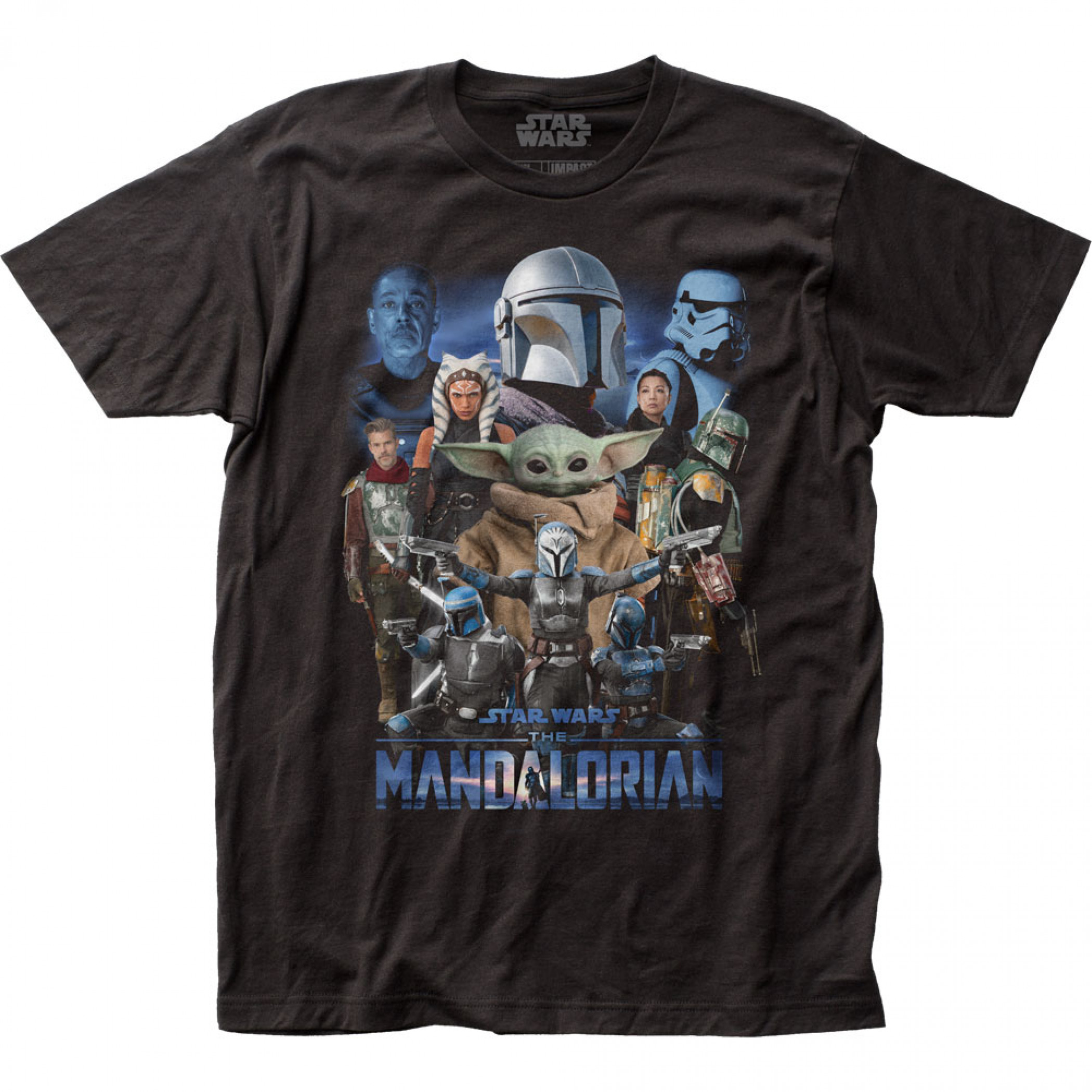 Star Wars The Mandalorian Character Collage T-Shirt
