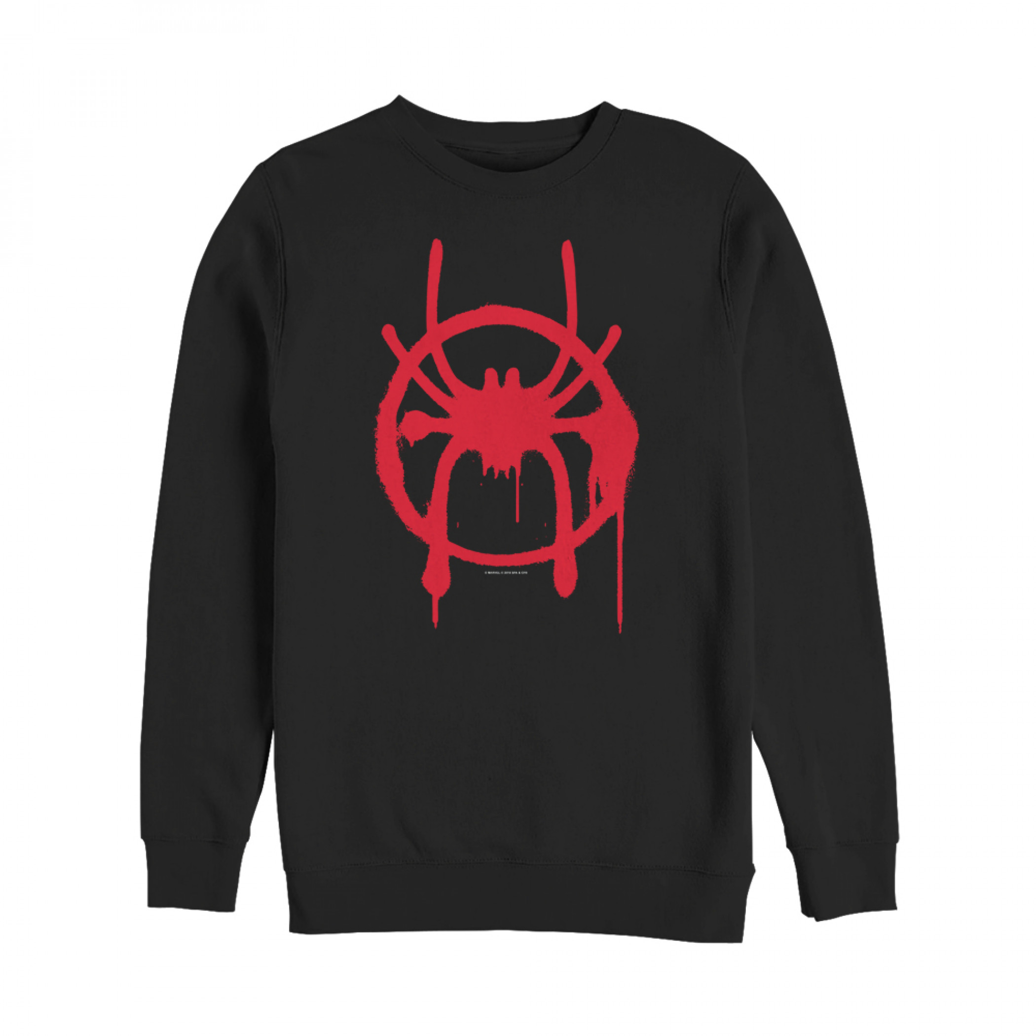 Spider-Man Miles Morales Logo Black Crewneck Sweatshirt