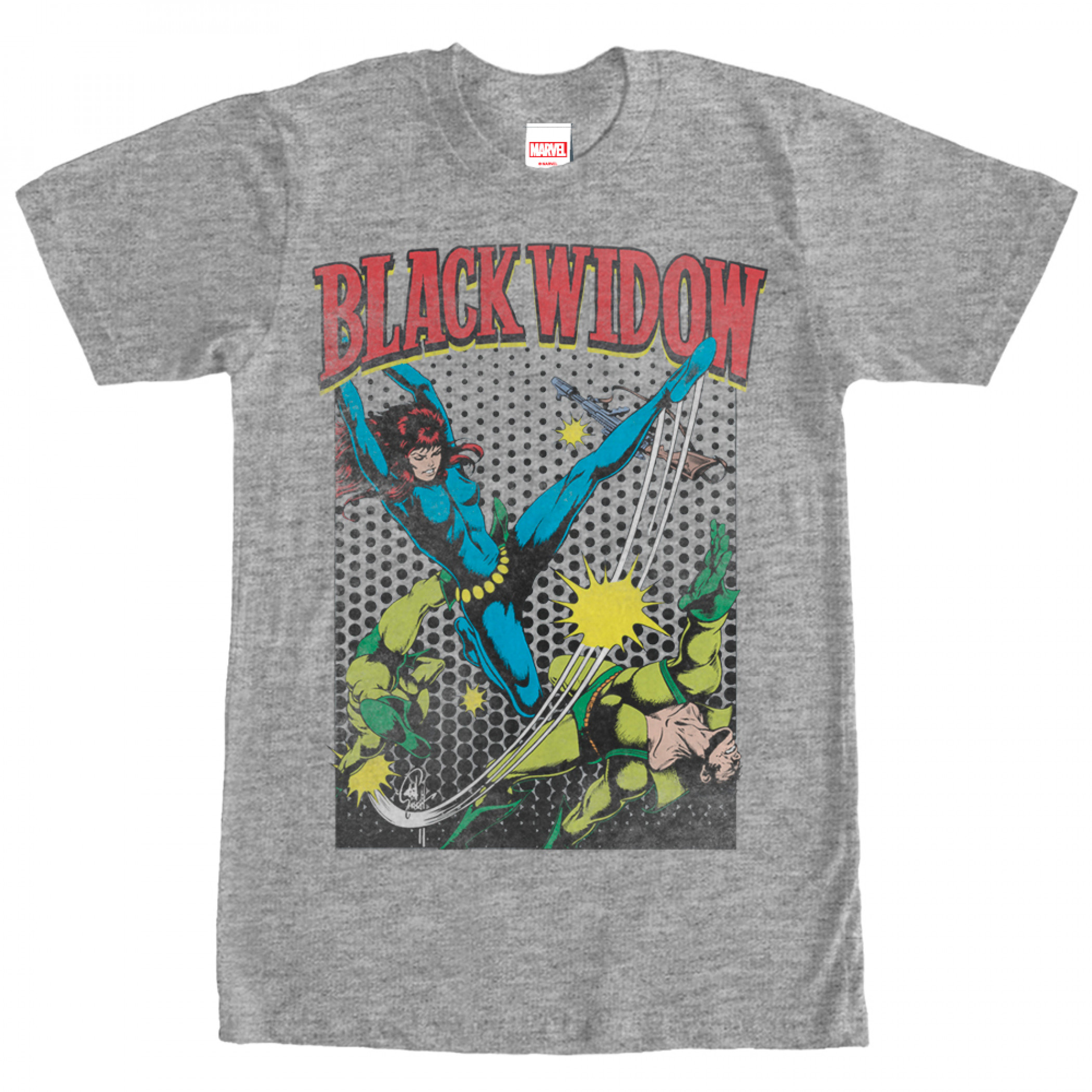 Black Widow Swinging Kick Gray T-Shirt