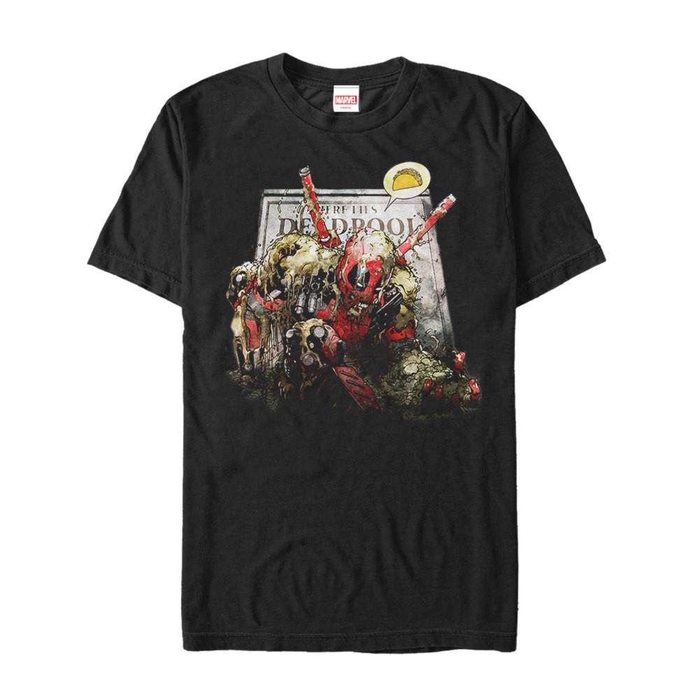 Deadpool Taco Zombie Black Tshirt