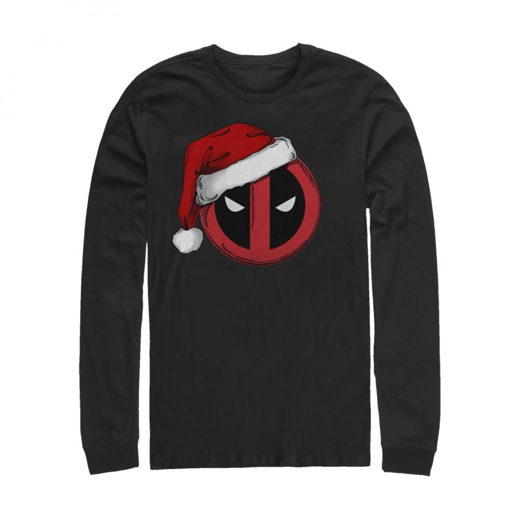Deadpool Holiday Cheer Santa Hat Long Sleeve Shirt