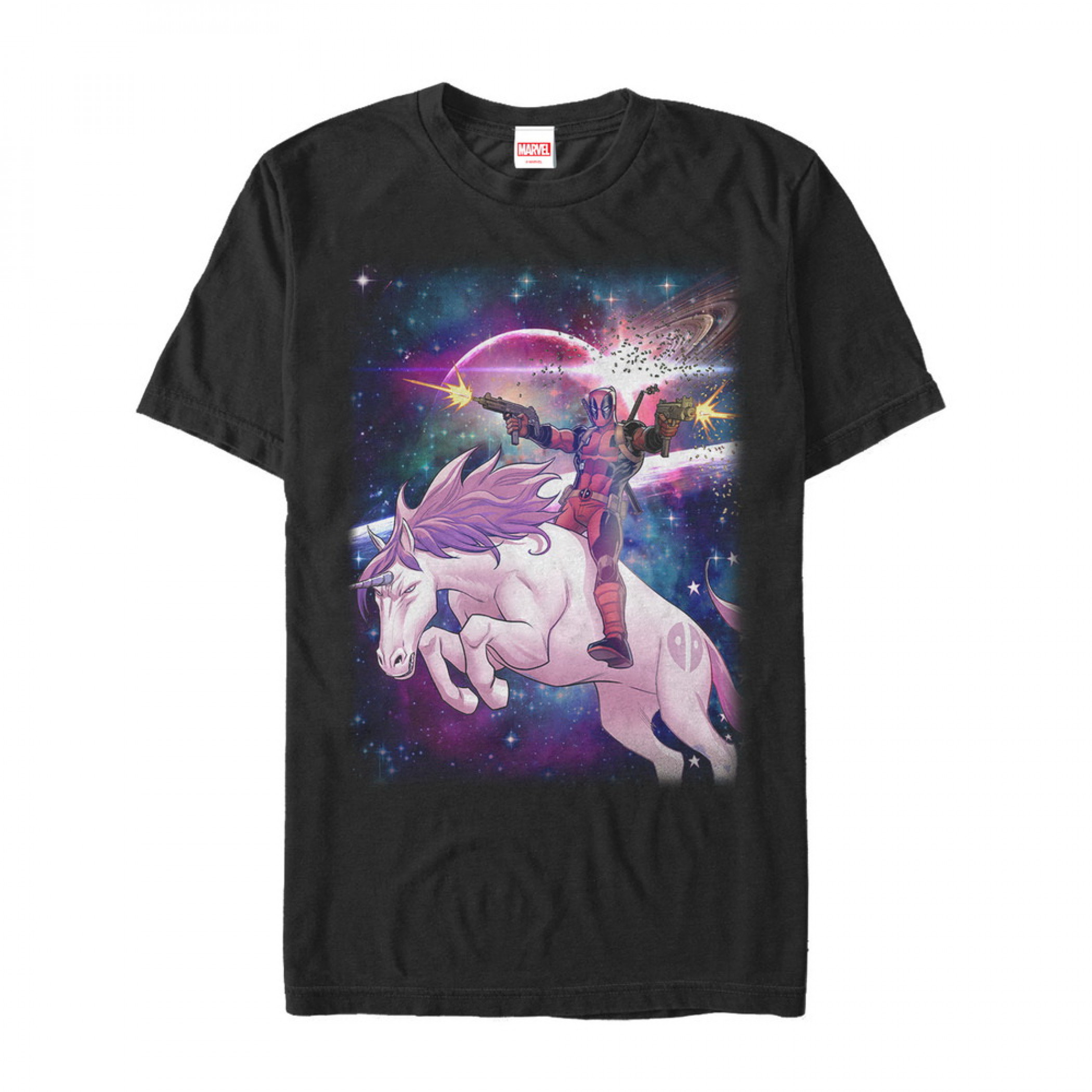 Marvel Legendary Deadpool on Space Unicorn Men's T-Shirt