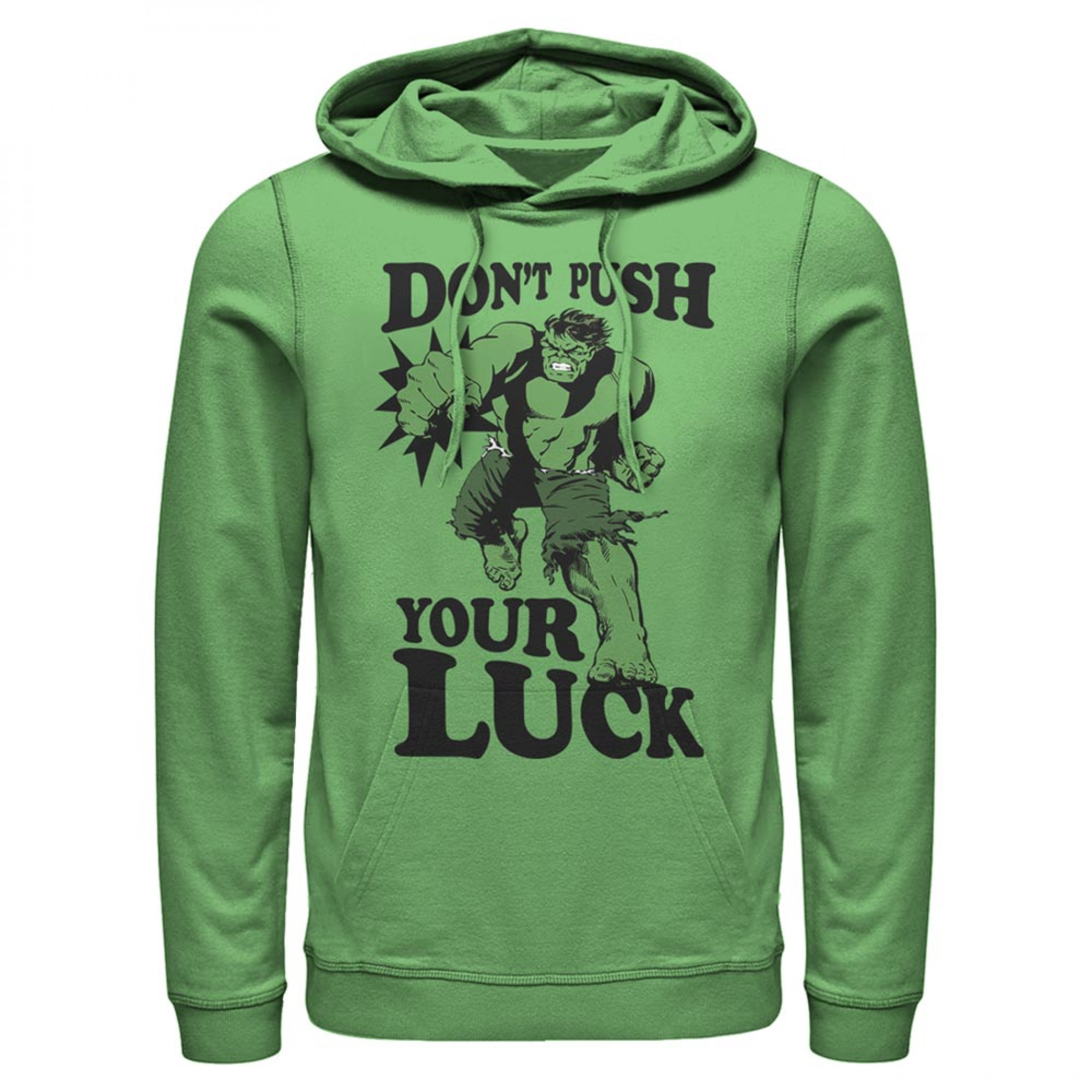 Hulk Don't Push Your Luck Green Hoodie