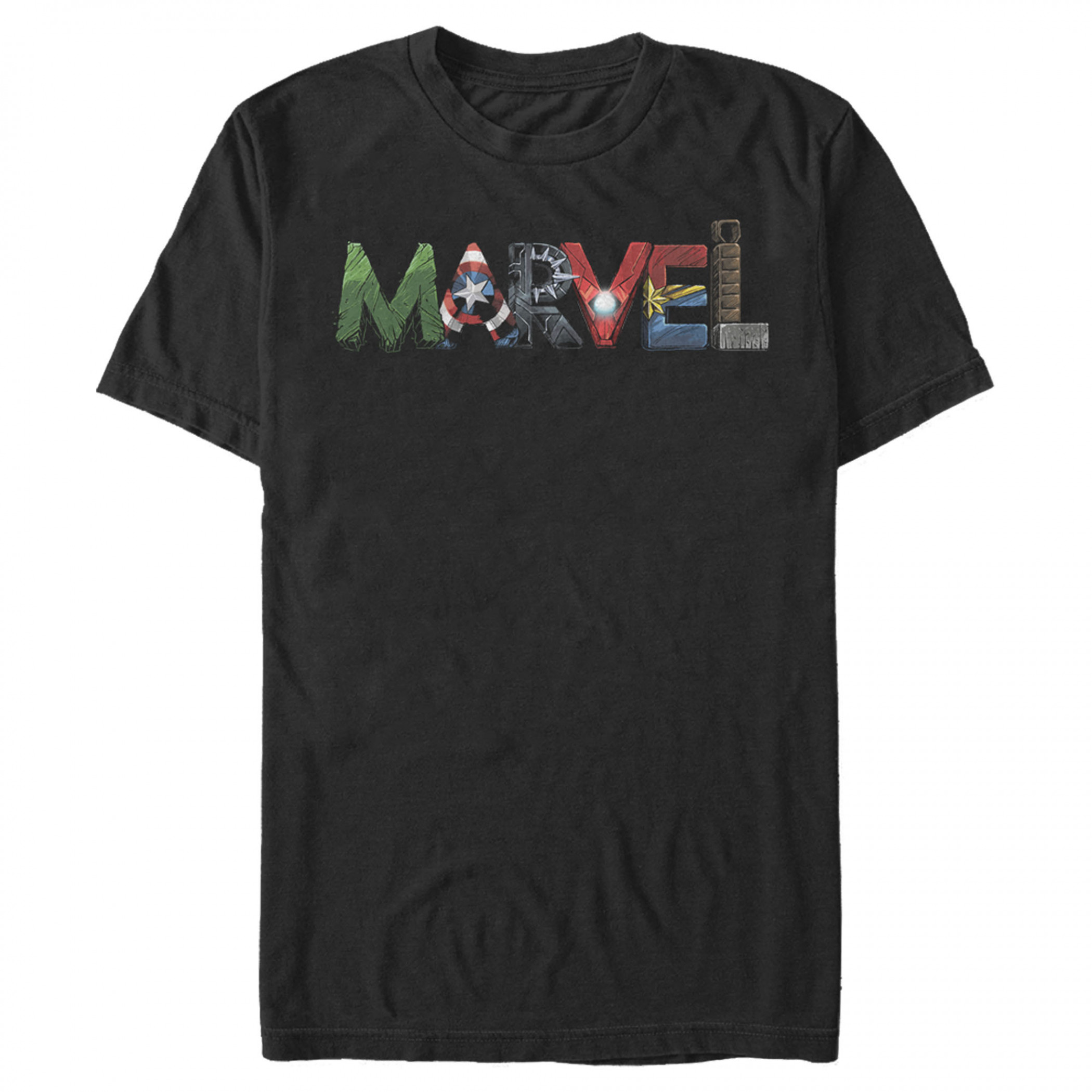 Marvel Avengers Text Art T-Shirt