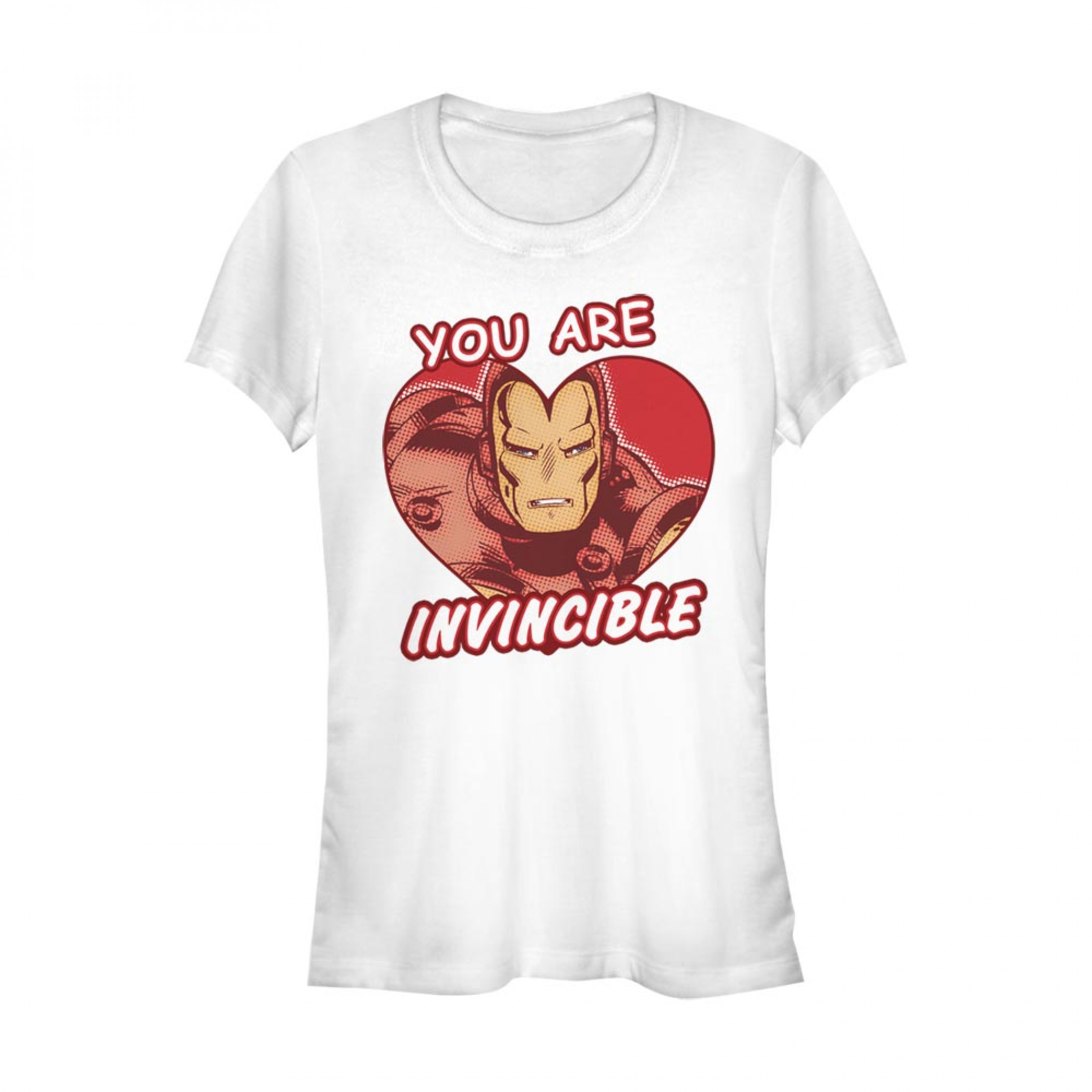 Iron Man You Are Invincible Heart Women's White T-Shirt