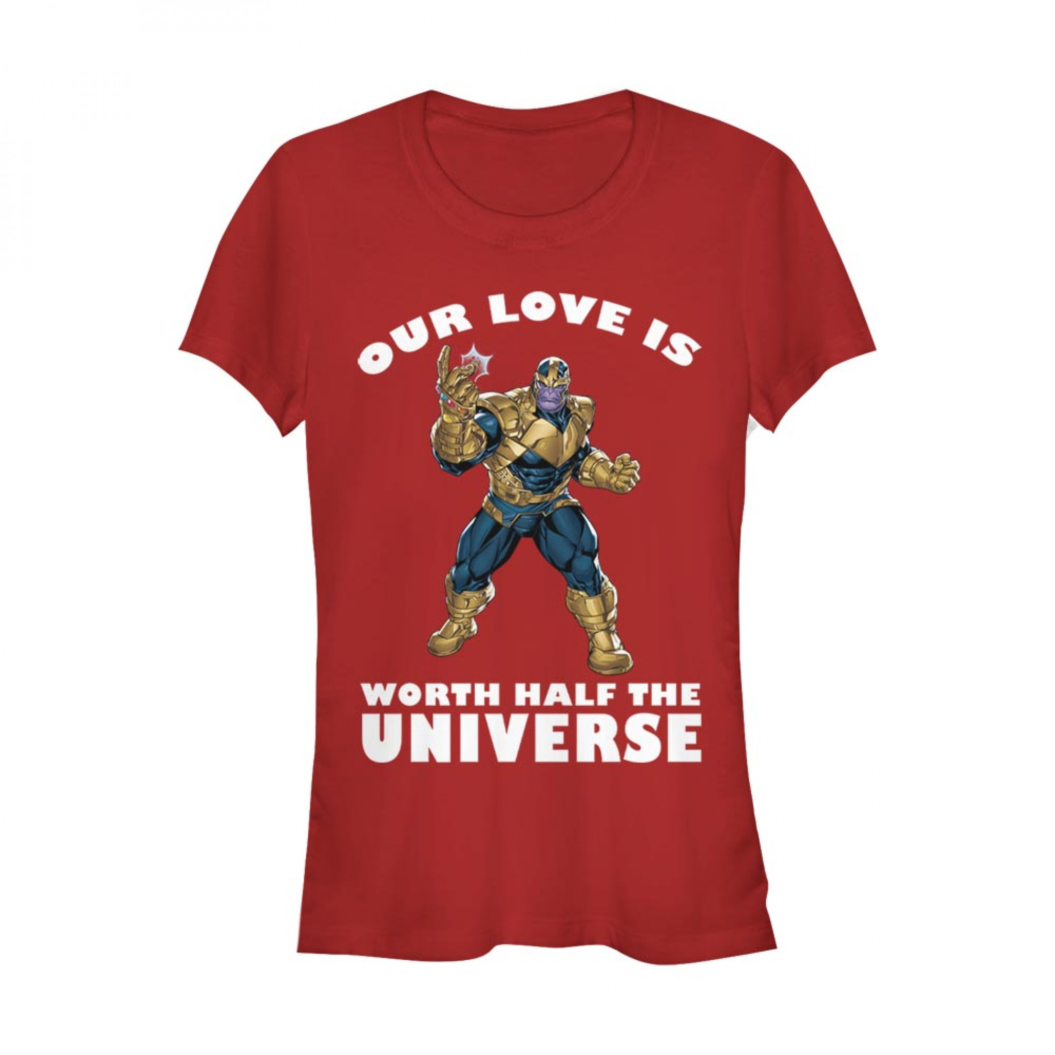 Thanos Our Love is Worth Half the Universe Women's Red T-Shirt