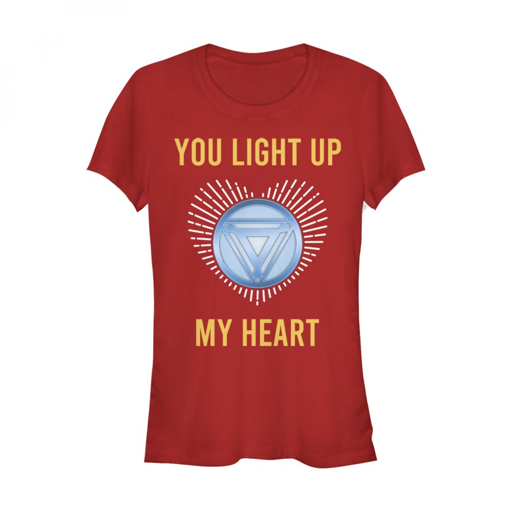 Iron Man You Light Up My Heart Women's Red T-Shirt