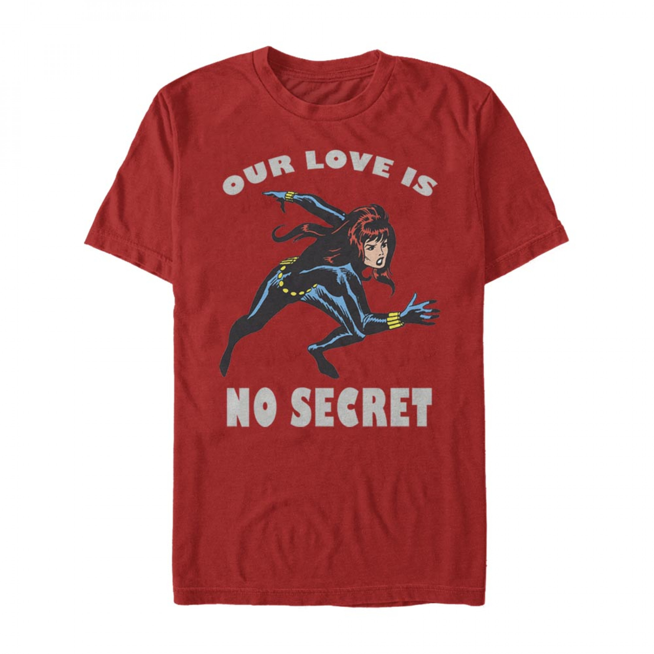 Black Widow Our Love Is No Secret Red T-Shirt