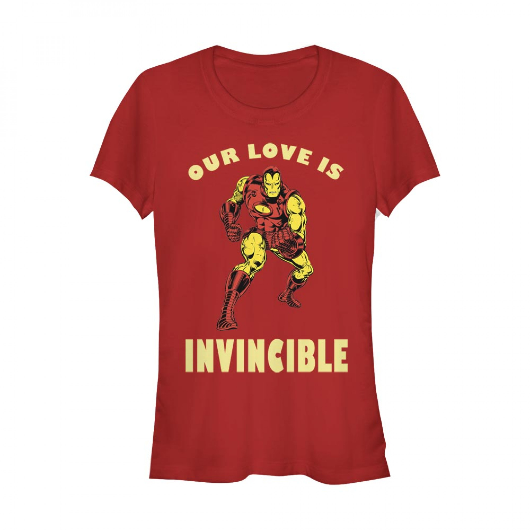 Iron Man Our Love is Invincible Women's Red T-Shirt