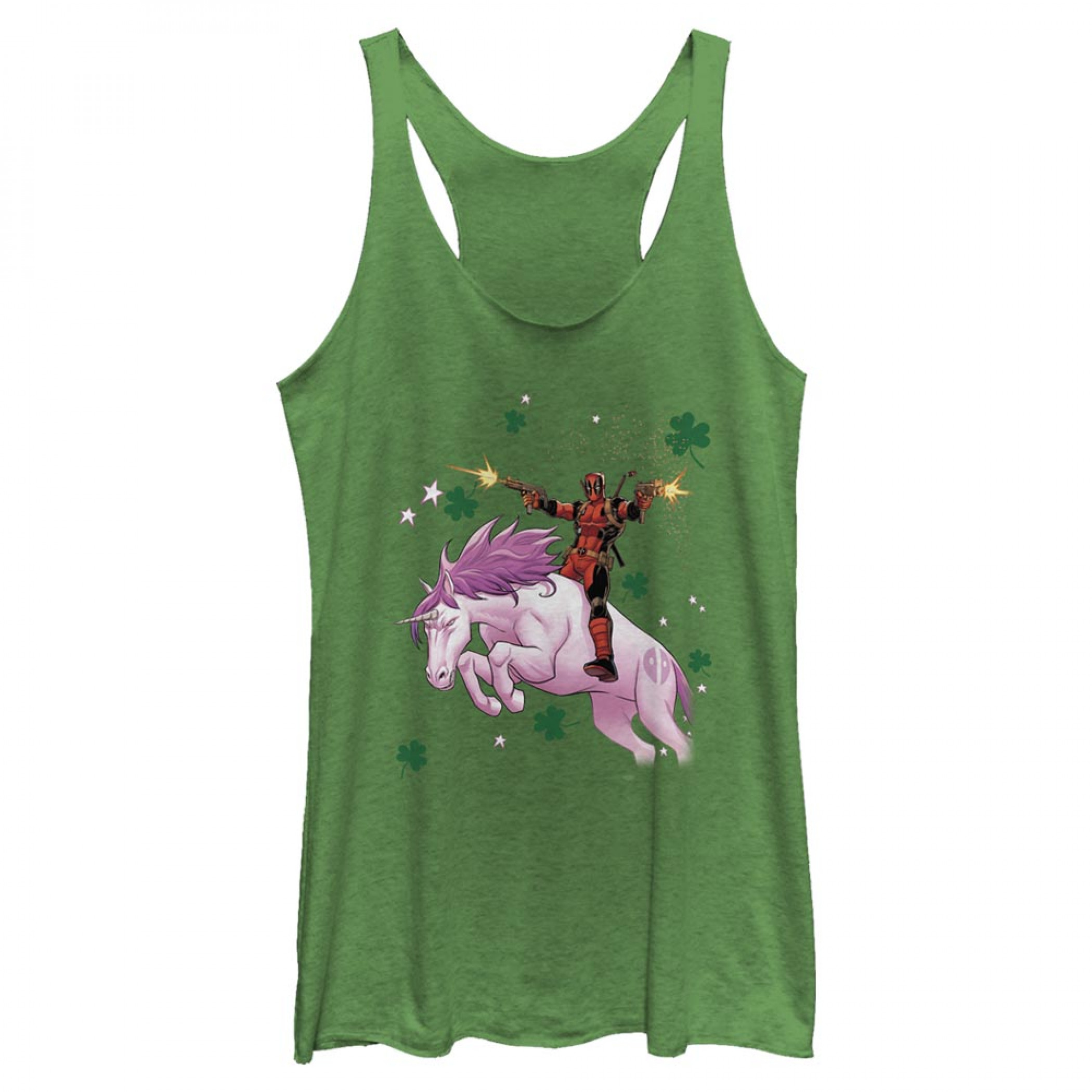 Deadpool Lucky Unicorn Women's Green Tank Top