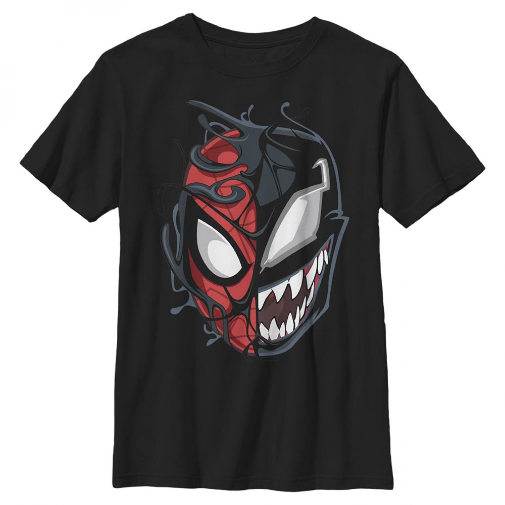 Spider-Man & Venom Symbiote Split Face Kids T-Shirt