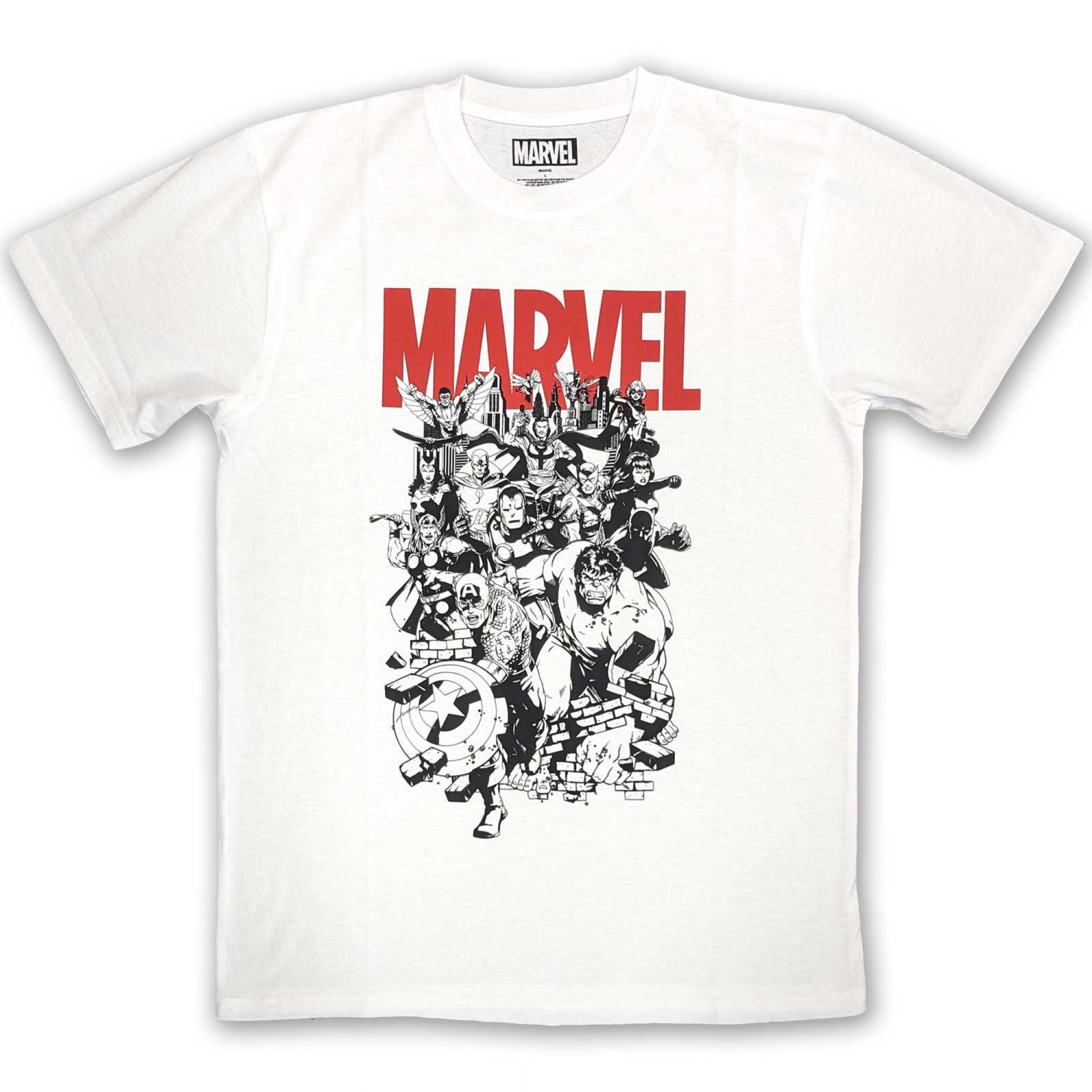 Avengers Black and White Ensemble T-Shirt