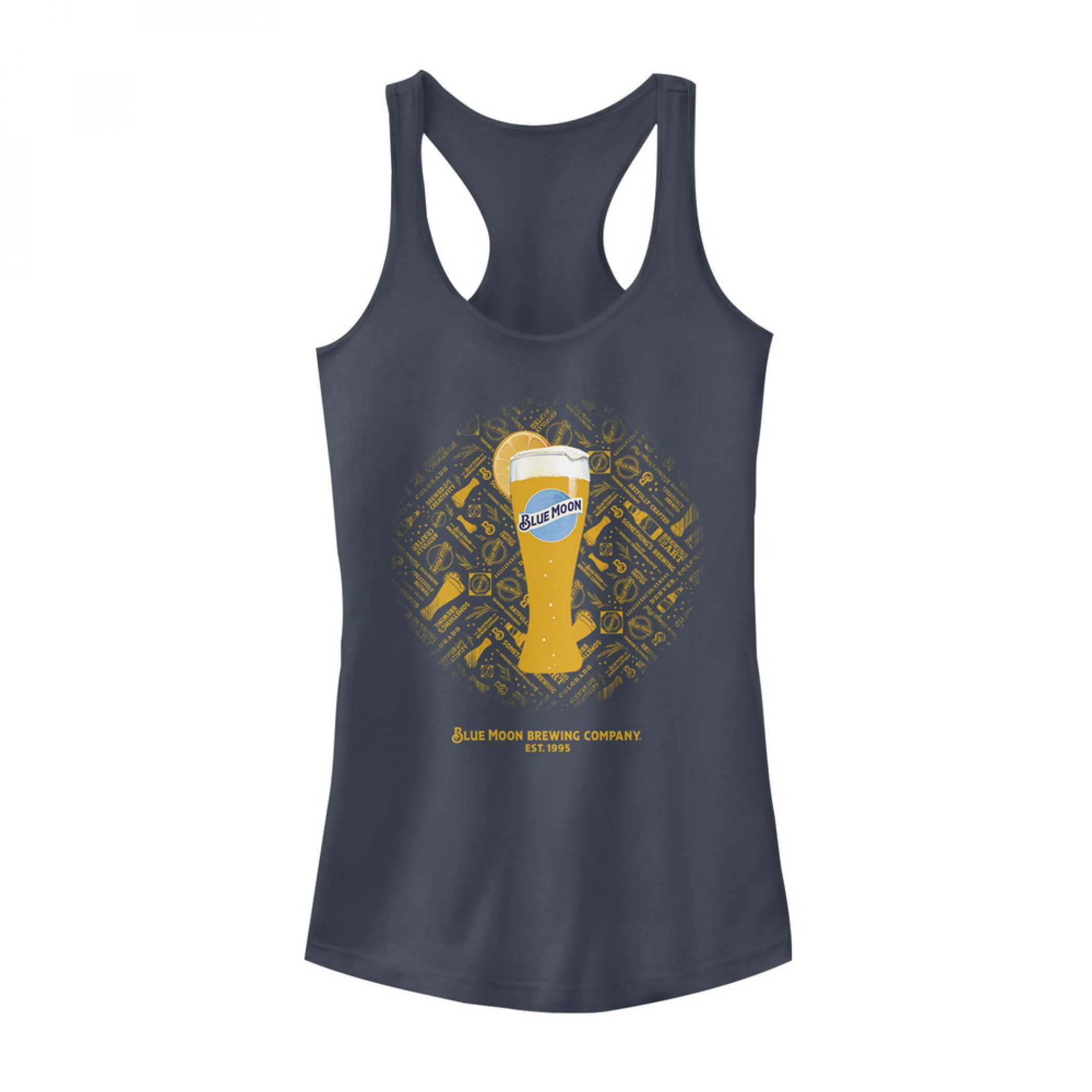 Blue Moon Racer Back Navy Blue Women's Tank Top